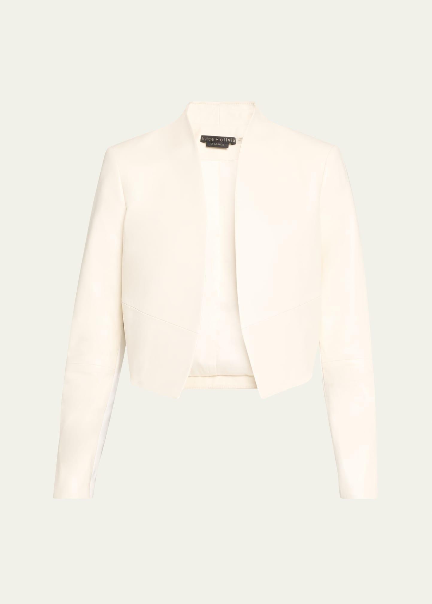 Harvey Draped Open-Front Leather Jacket Product Image