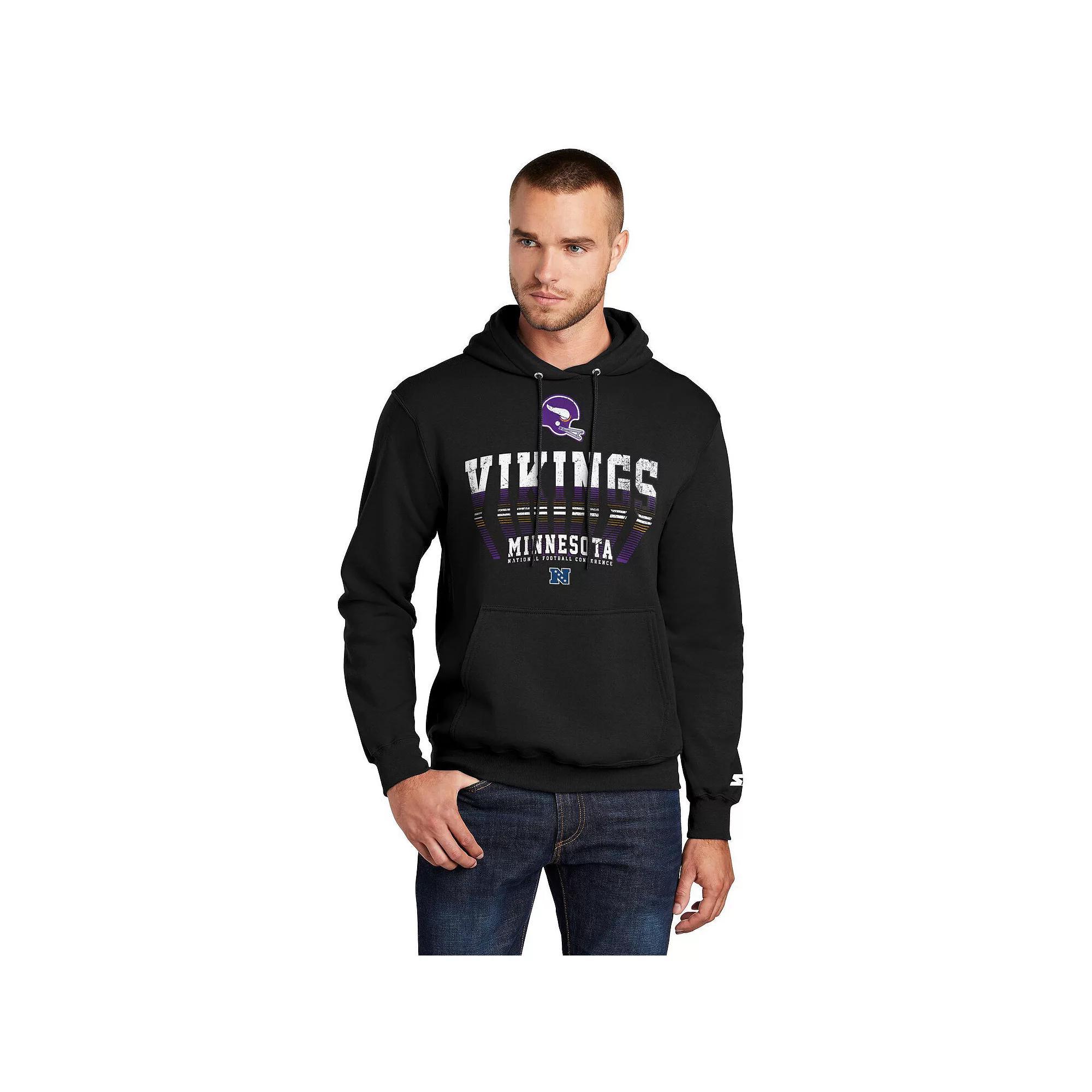 Men's Starter  Black Minnesota Vikings Retro Pullover Hoodie, Size: XL Product Image