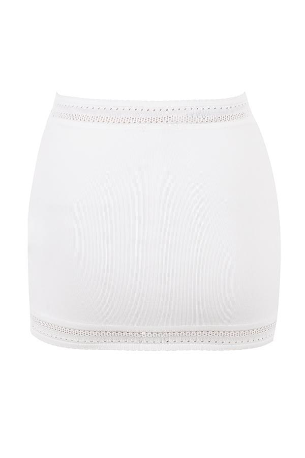 Sarelle  ivory dainty knit mini skirt Product Image
