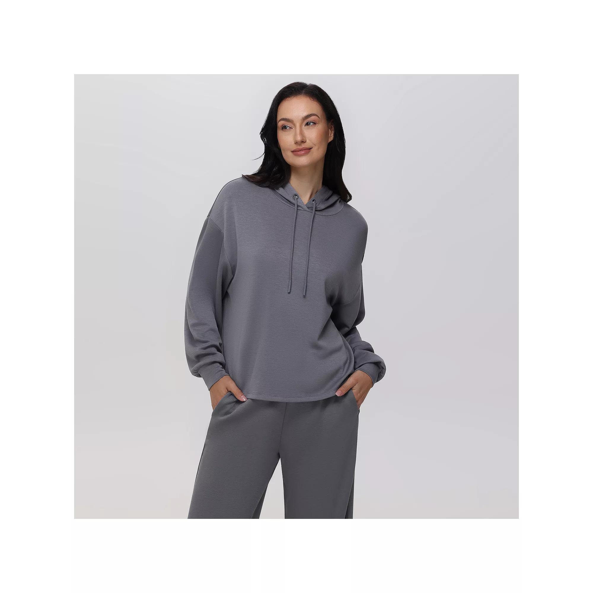Women's Adyson Parker Long Sleeve Pajama Hoodie, Girl's, Size: Small, Black Product Image