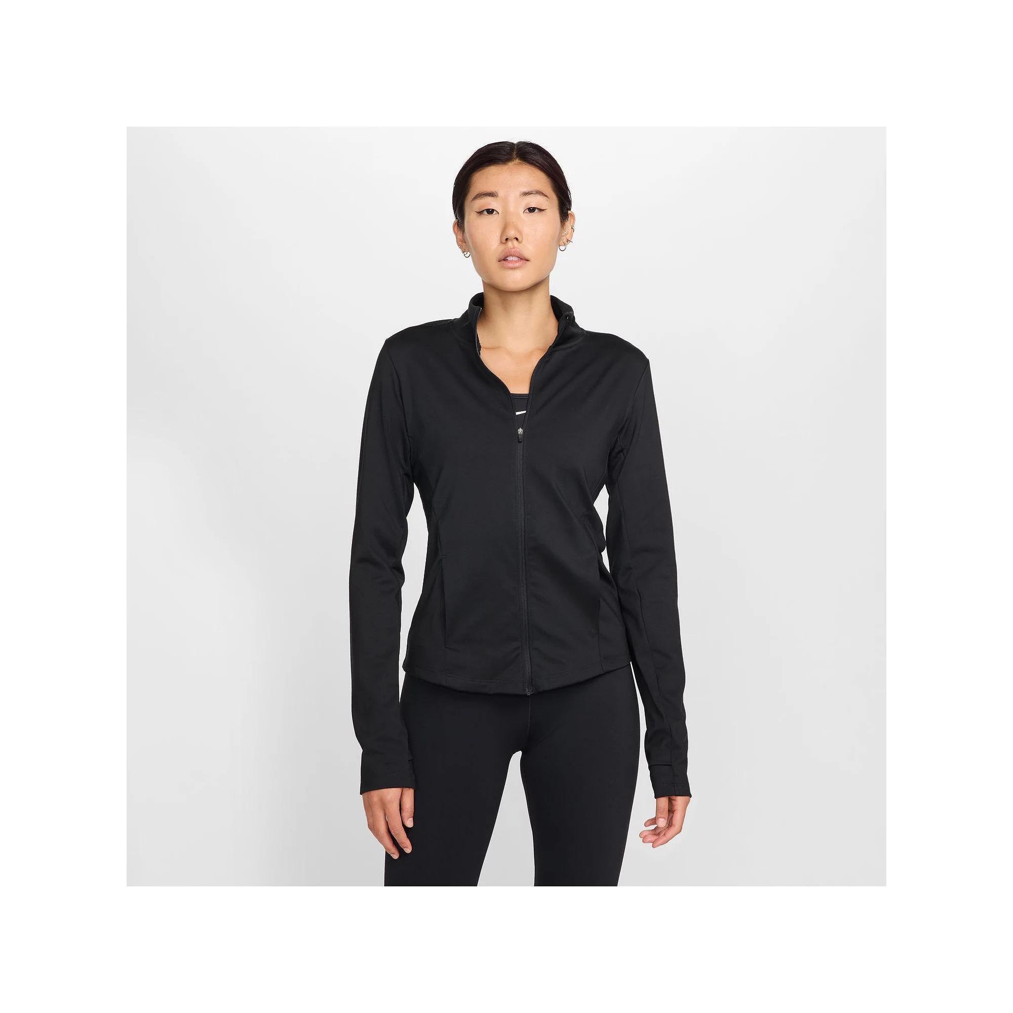 Women's Nike One Dri-FIT Full-Zip Mid Layer Top, Size: XS, Mink Brown Product Image