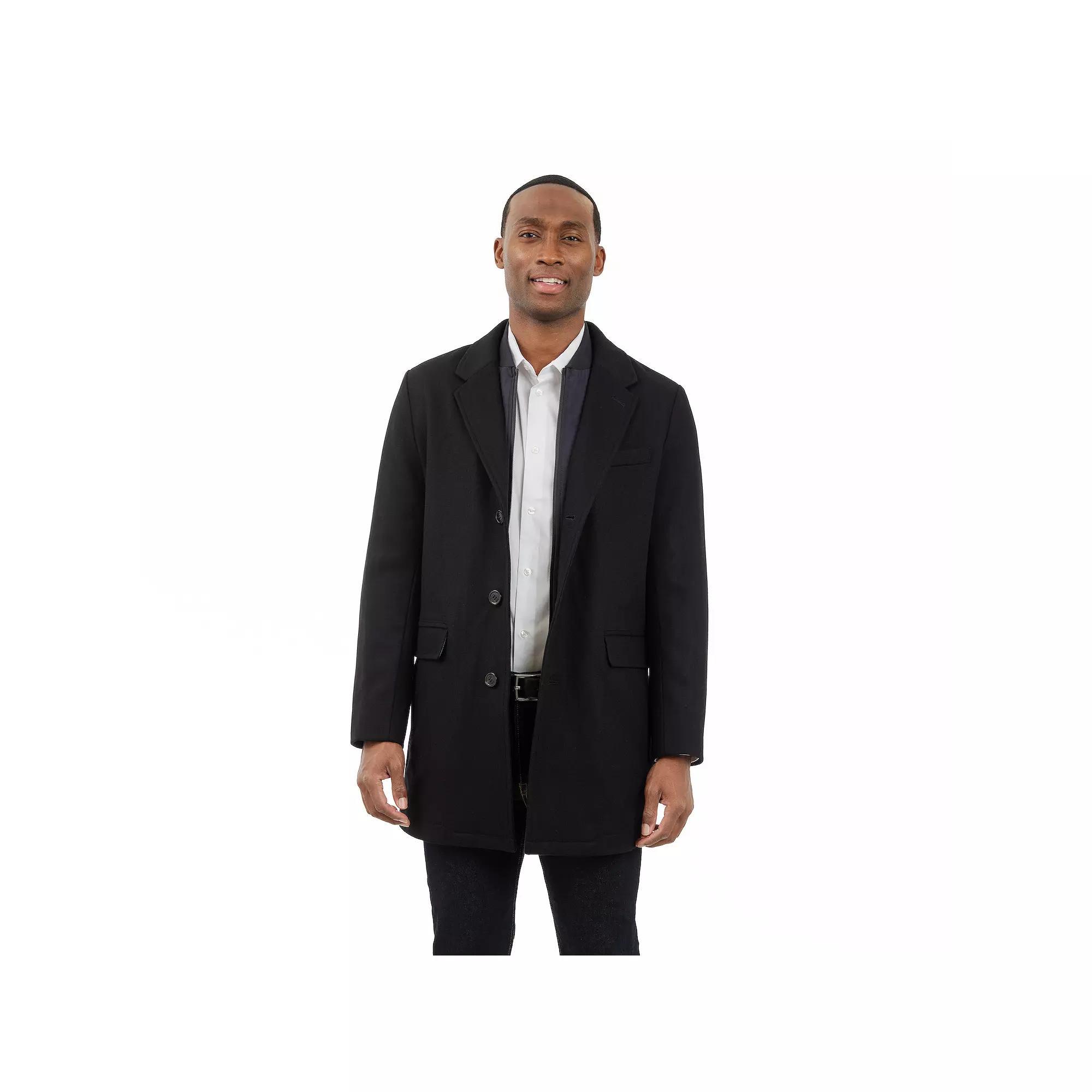 Men's London Fog Wool Blend Car Coat, Size: Large, Black Product Image