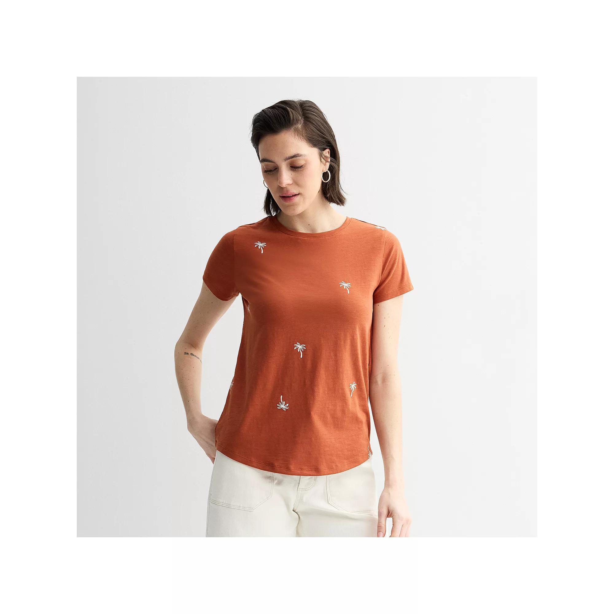 Women's Sonoma Goods For Life® Short-Sleeve Crew Tee, Size: XS, Blue Palm Scenic Product Image