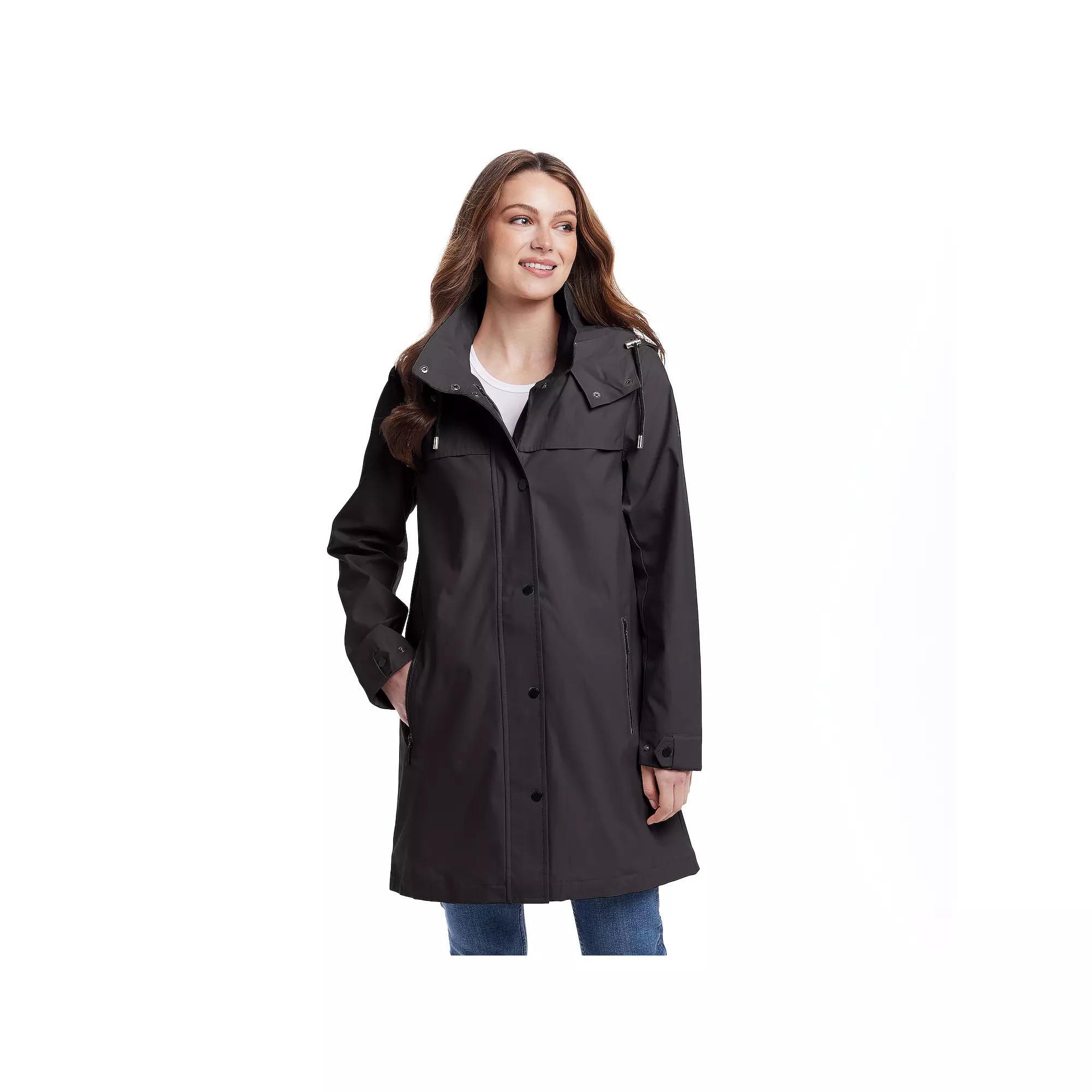 Women's Weathercast A-Line Rain Jacket, Size: Medium, Black Product Image