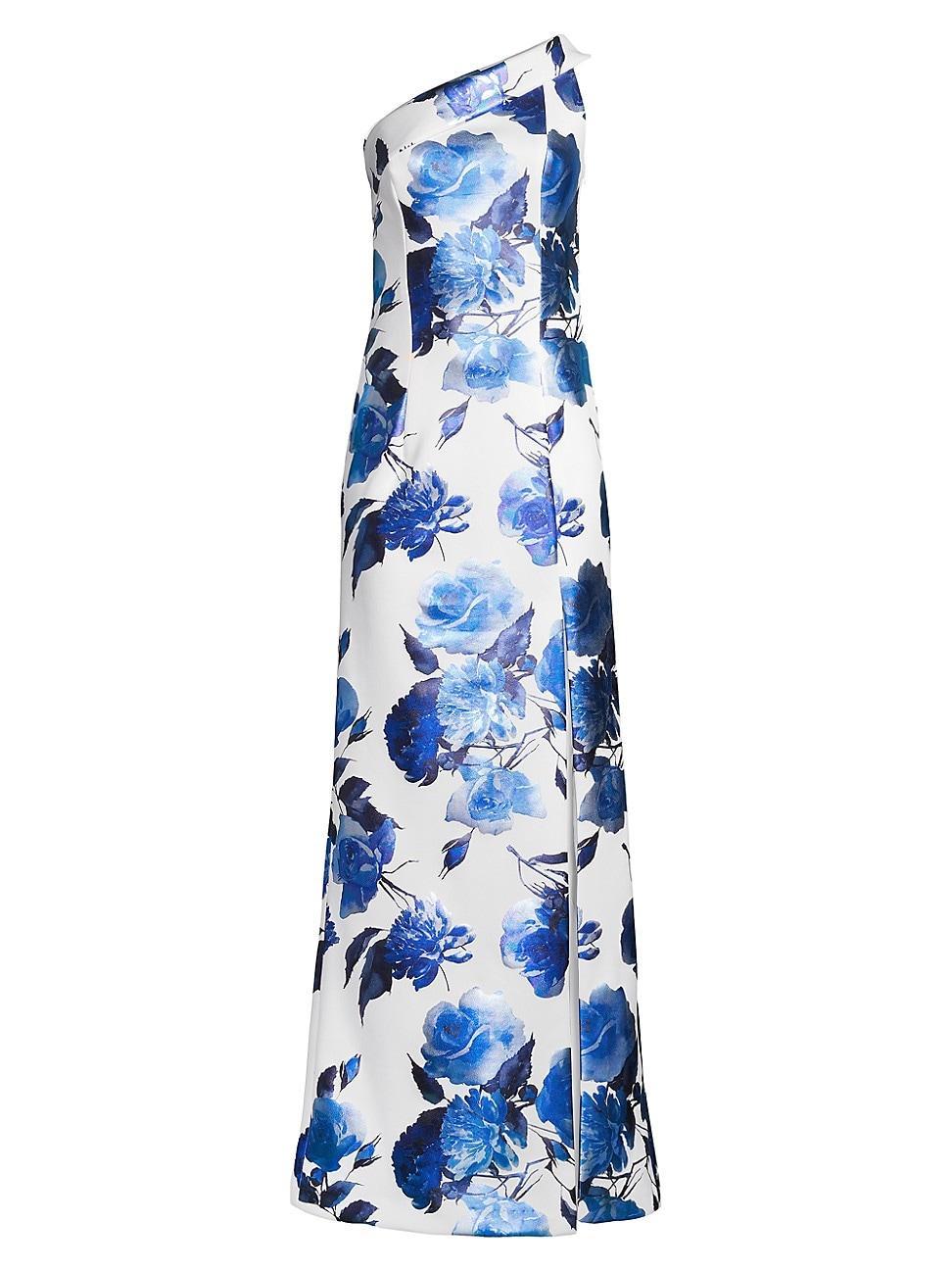 Womens Eve Dolan Floral One-Shoulder Gown Product Image