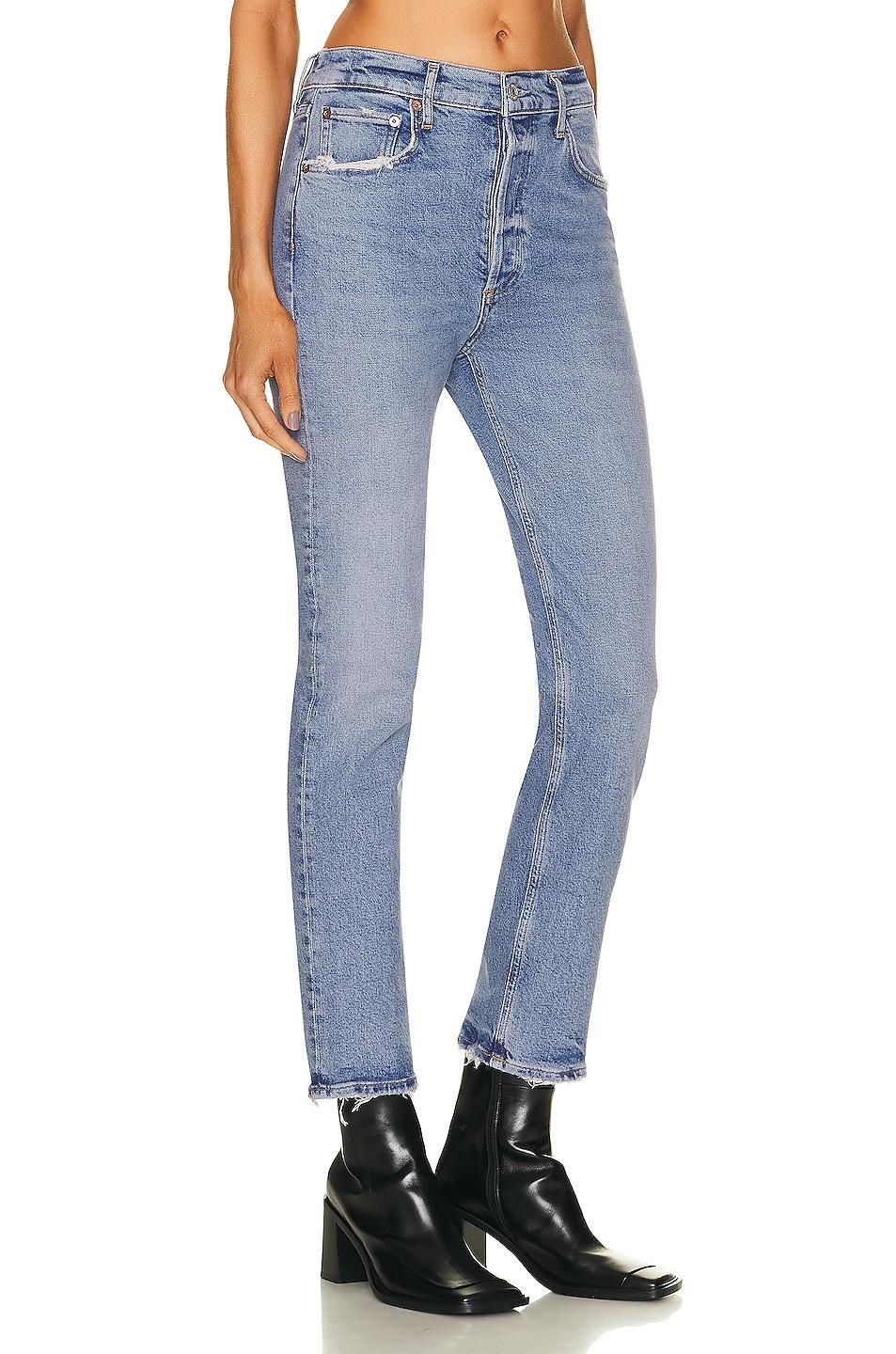 AGOLDE Riley Long Straight in Blue Product Image