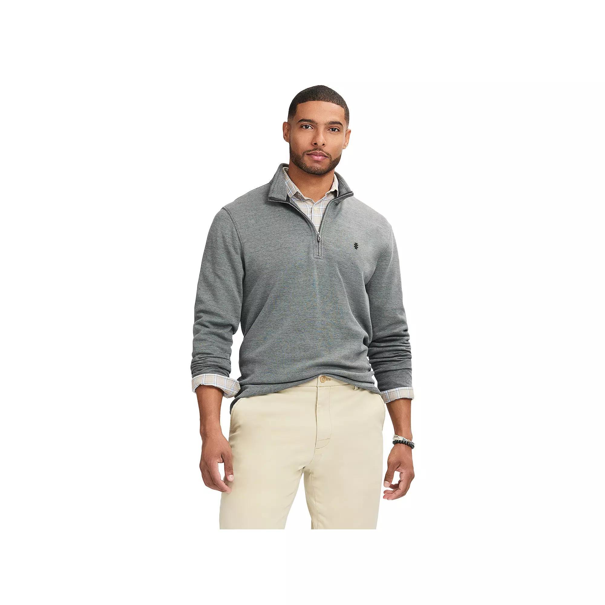 Men's IZOD 1/4-Zip Long Sleeve Sweatshirt, Size: Large, Camel Grey Product Image