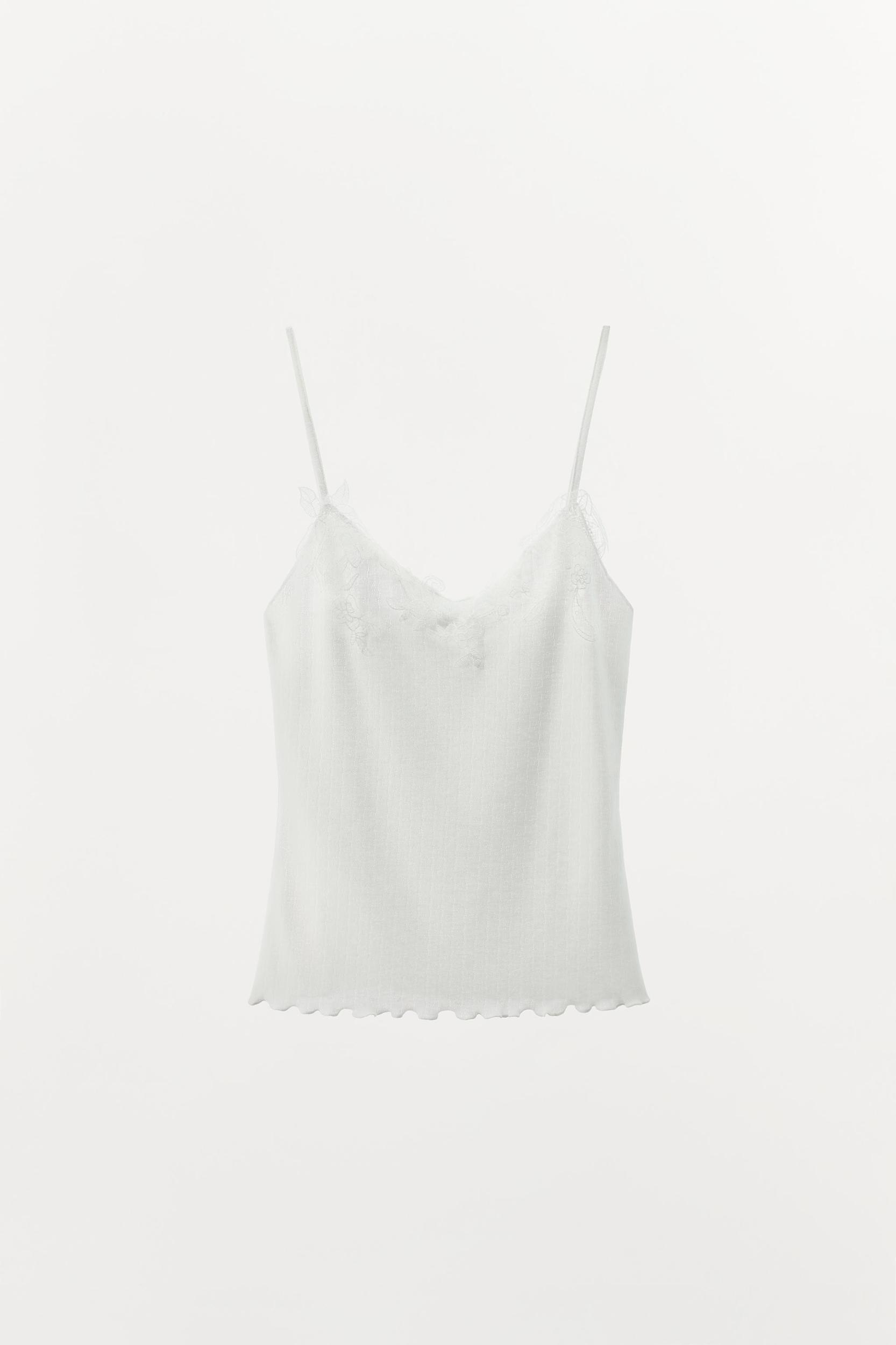 POINTELLE LACE STRAPPY TOP Product Image