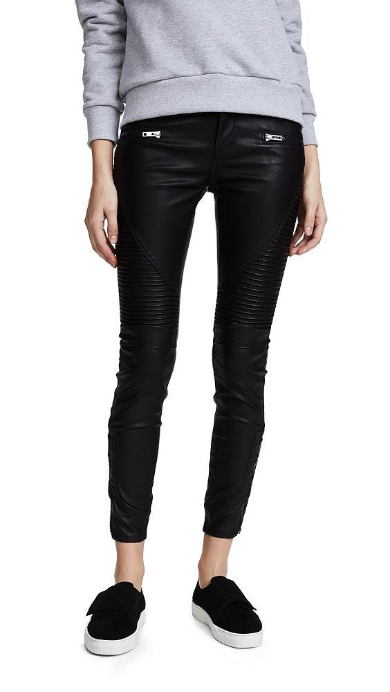 BLANKNYC Black Vegan Leather Moto Pants | Shopbop Product Image