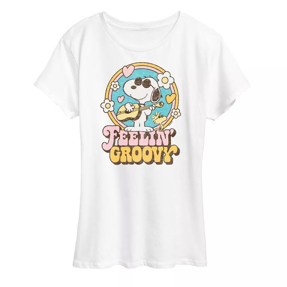 Womens Peanuts Snoopy Feelin Groovy Graphic Tee Product Image