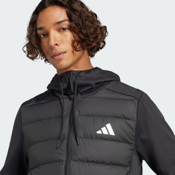 Men's adidas Essentials Down Hooded Sportswear Jacket, Size: XL, Black Product Image