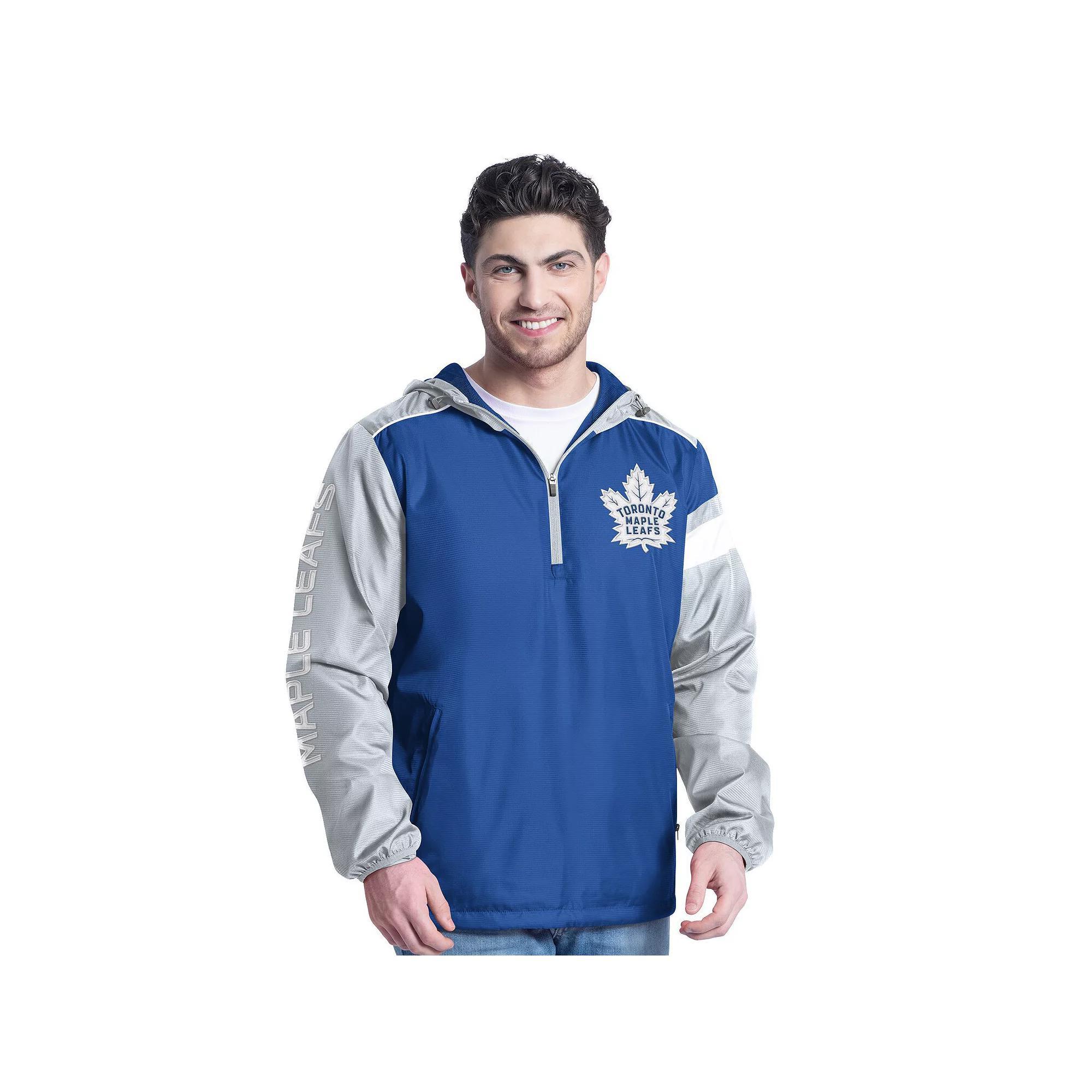 Men's G-III Sports by Carl Banks Light Blue/Black Utah Hockey Club Lateral Half-Zip Hoodie Jacket, Size: Large, Ute Light Product Image
