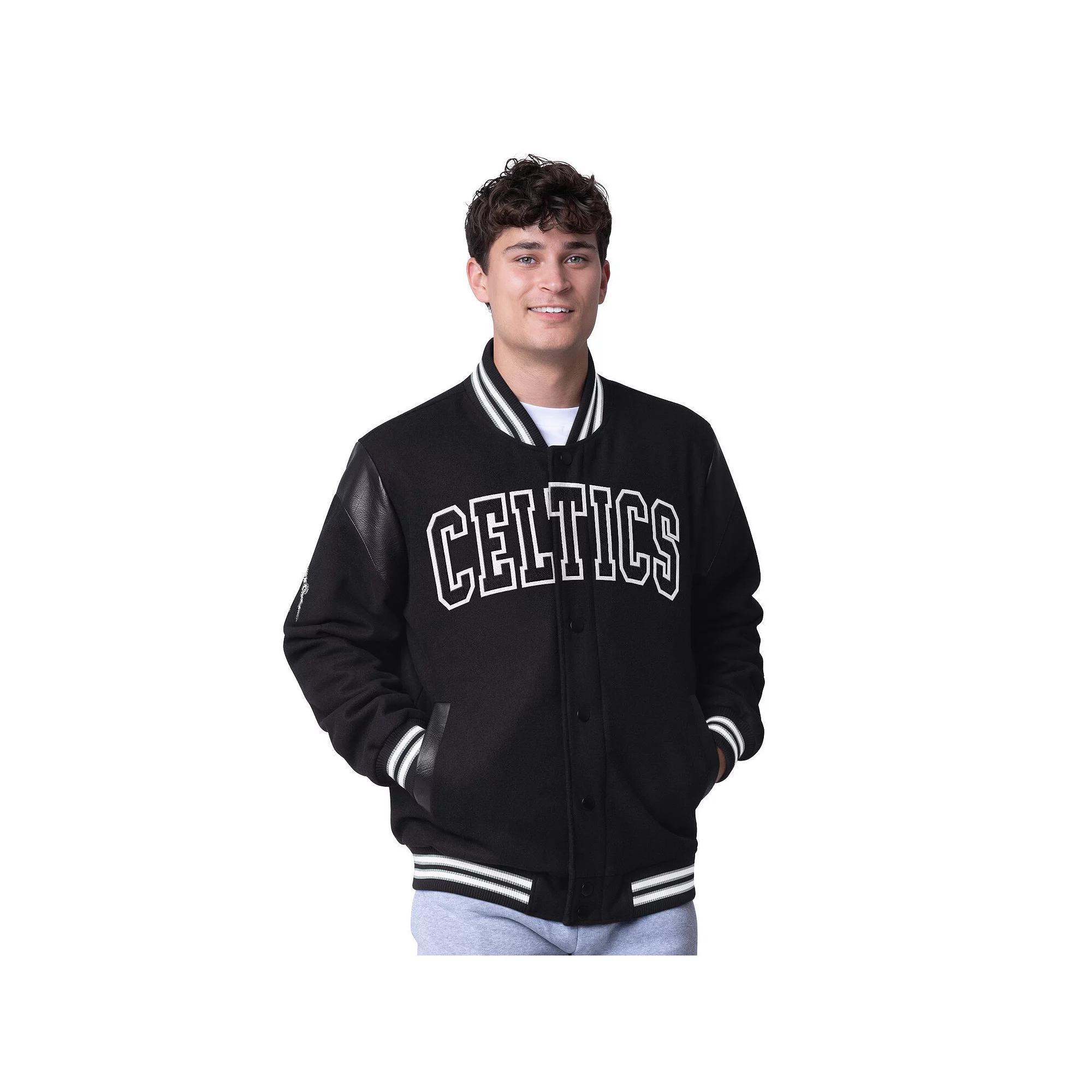 Men's G-III Sports by Carl Banks Black Boston Celtics Clutch Hitter Full-Snap Varsity Jacket, Size: XL Product Image