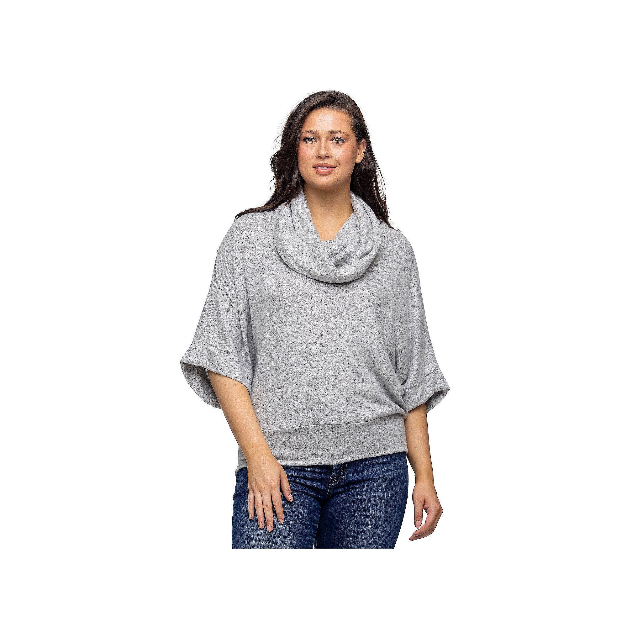 Womens 24Seven Comfort Apparel Cowl Neck Sweater Top Product Image