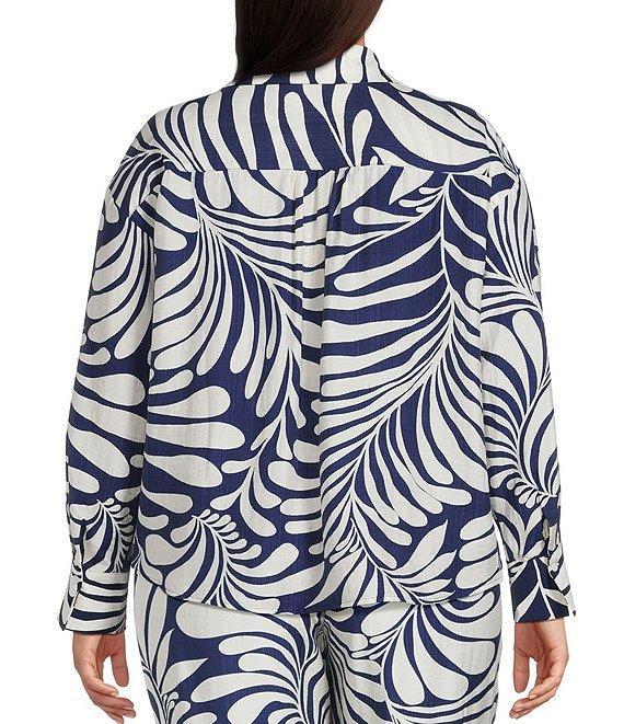 Lucy Paris Plus Carlen Coordinating Printed Long-Sleeve Cargo-Pocket Blouse Product Image