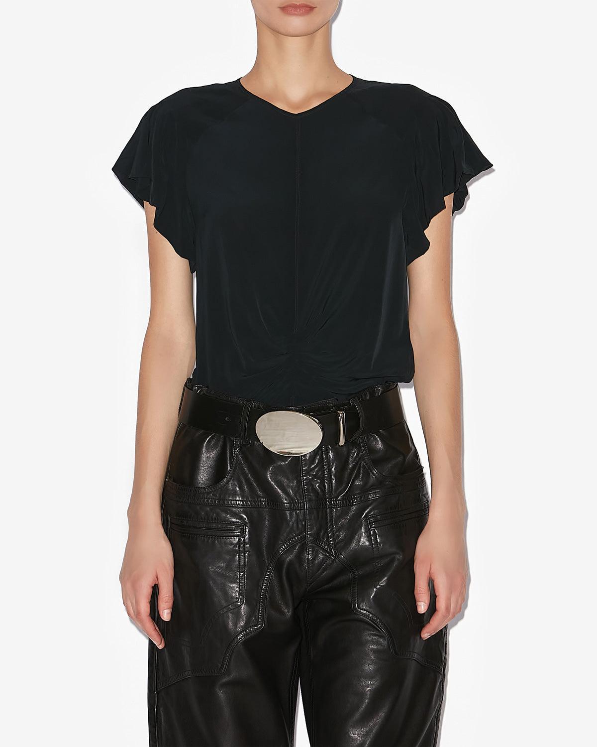 ISABEL MARANT Tullya Viscose Ruched Detail T-shirt In Black Product Image