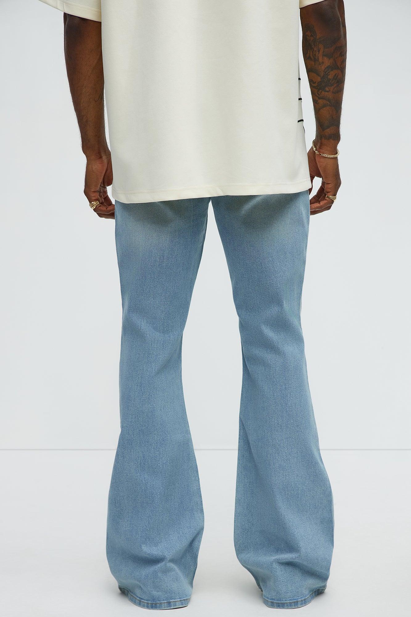 Stacked Slim Flare Grab Your Attention Jeans - Light Blue Wash Product Image