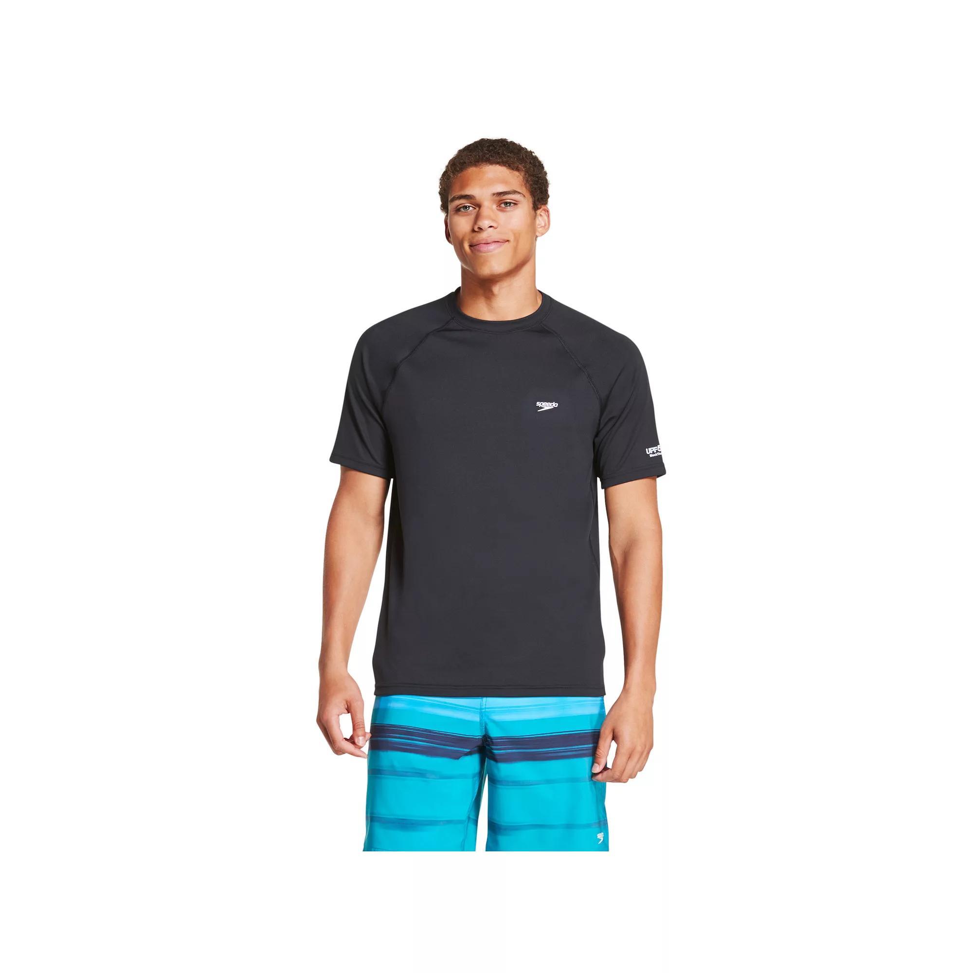 Men's Speedo Quick-Dry UPF 50+ Short Sleeve Swim Tee, Size: Small, Grey Product Image