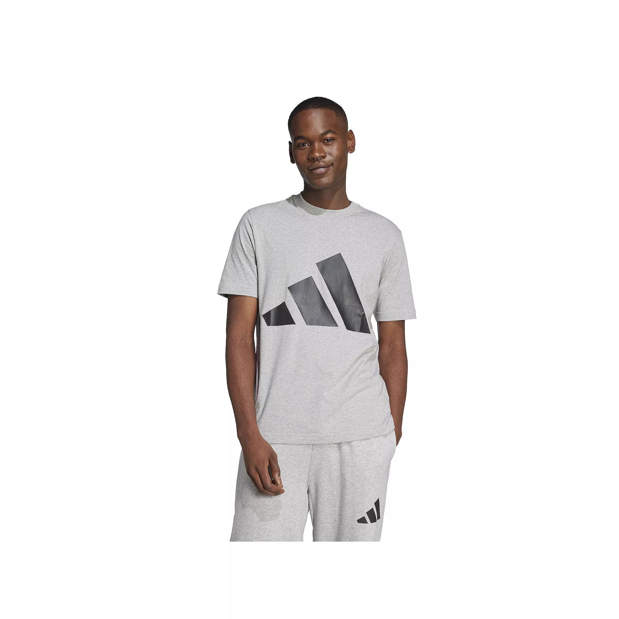 Big & Tall adidas Essentials Big Logo Tee, Men's, Size: XL Tall, Medium Grey Grey Product Image