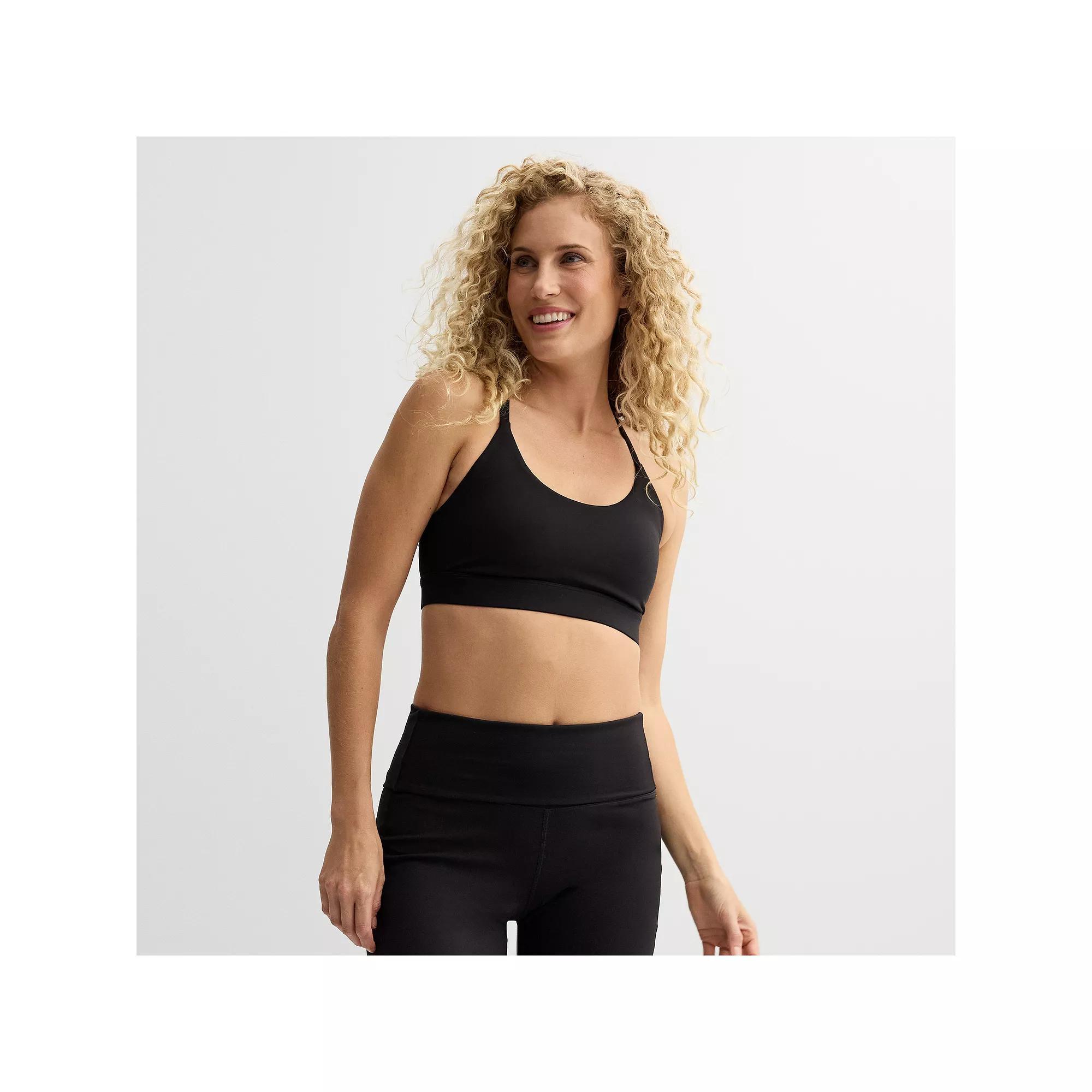 Women's Tek Gear Ultrastretch Strappy Bra, Size: XXL, Mineral Black Product Image