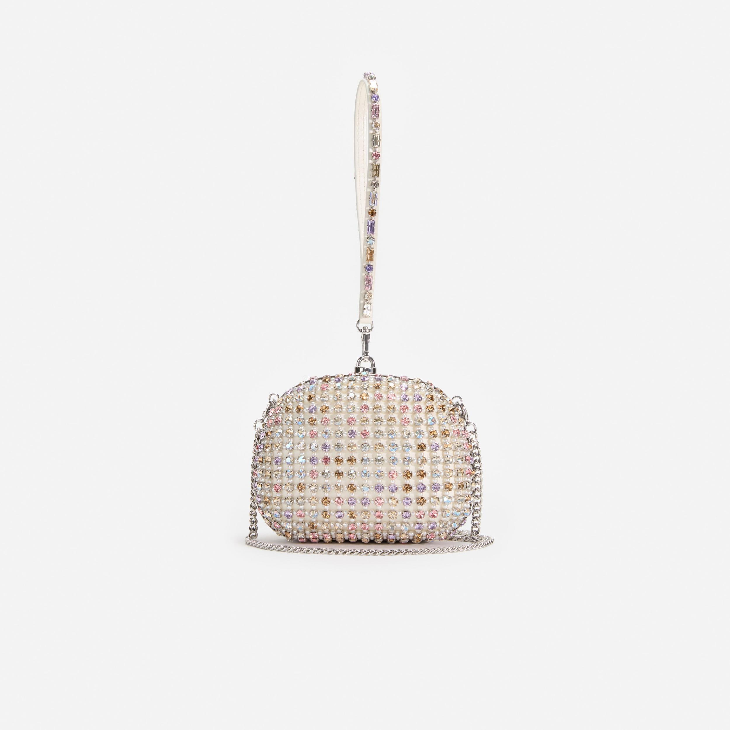 Multi Crystal Top Handle Clutch Bag Product Image