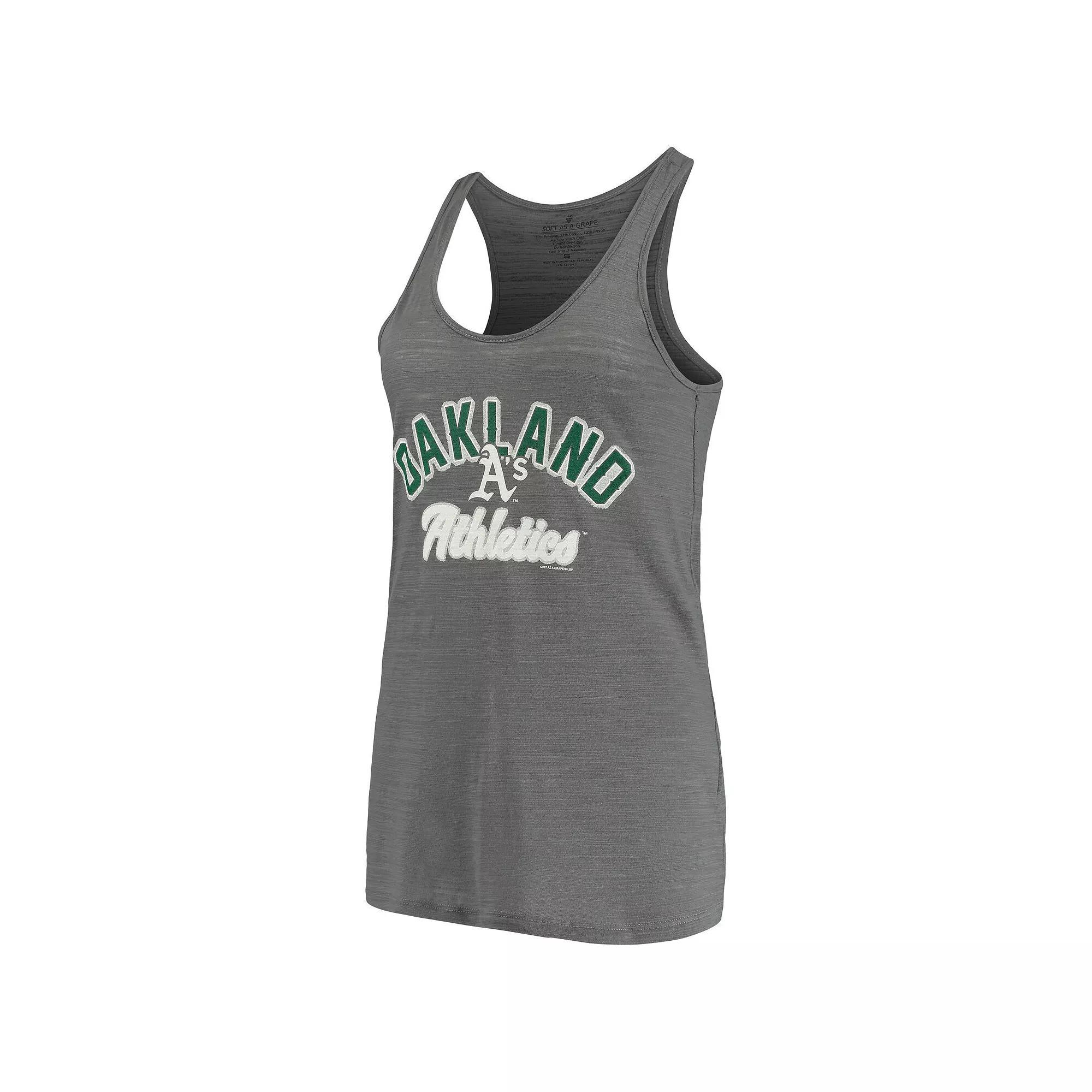 Women's Soft as a Grape Charcoal Oakland Athletics Multi-Count Tank Top, Size: Small Product Image