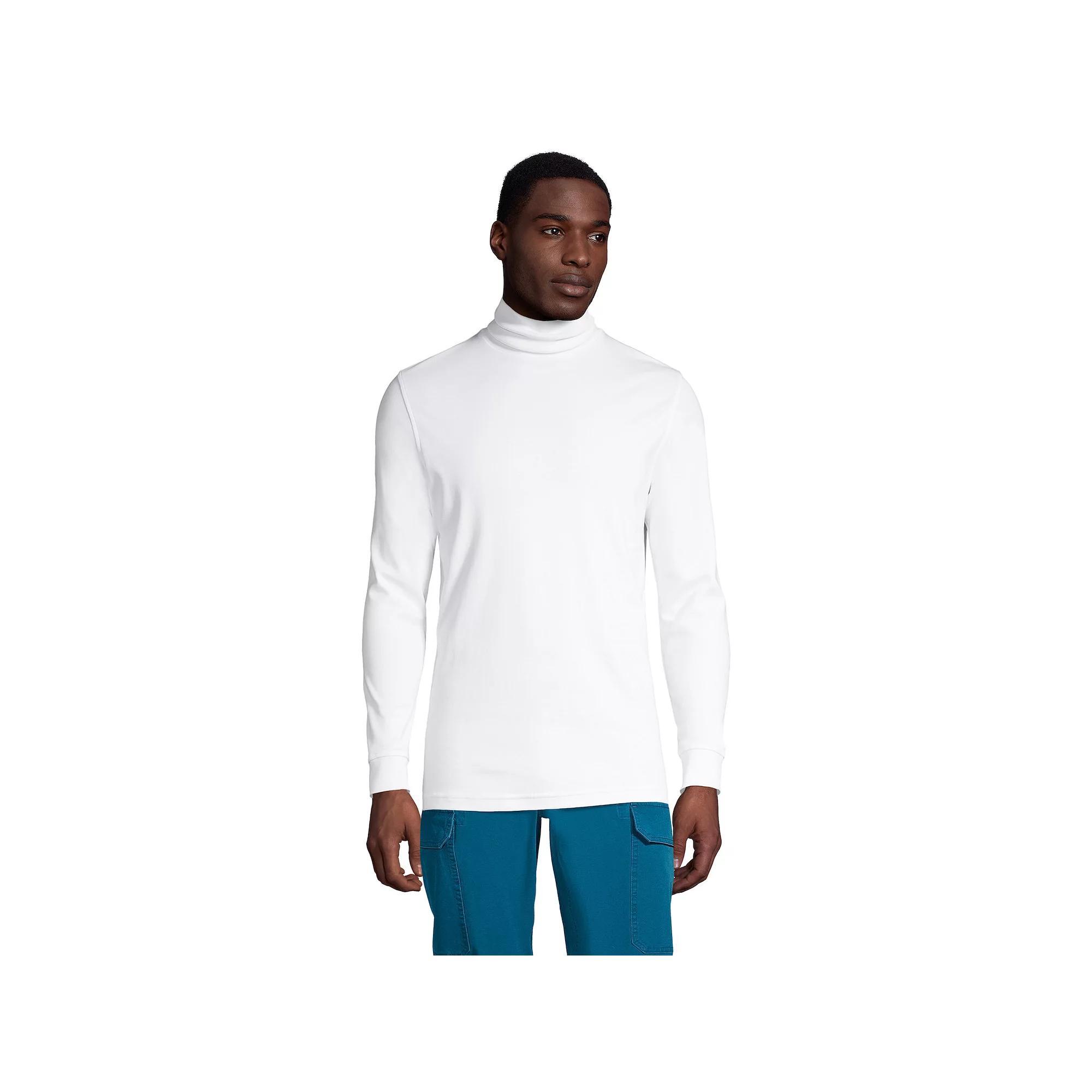 Men's Lands' End Super Soft Supima Turtleneck, Size: XL, White Product Image