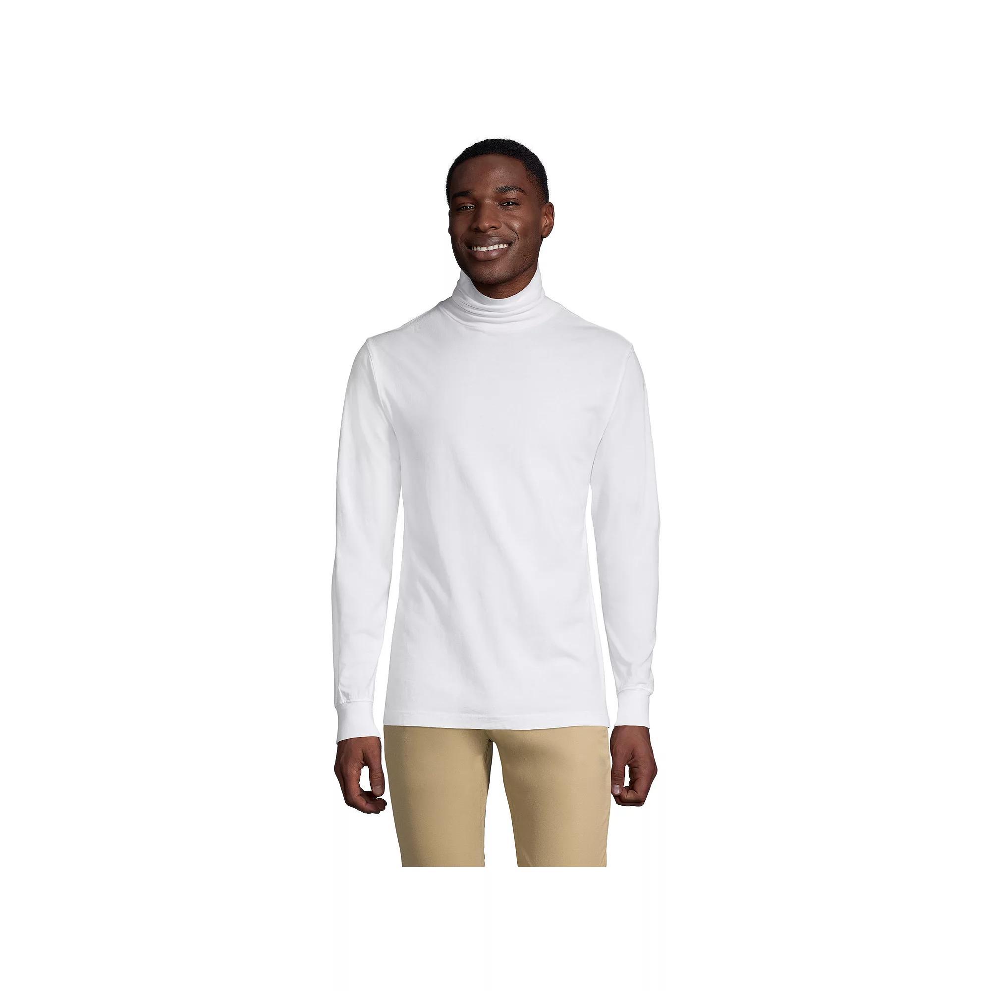 Big & Tall Lands' End Super-T Classic-Fit Turtleneck, Men's, Size: 3XB, White Product Image