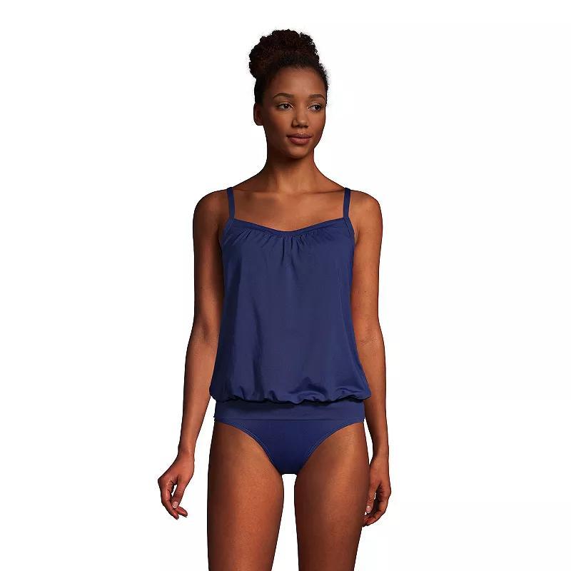 Women's Lands' End UPF 50 Blouson Tankini Swimsuit Top, Size: 6, Black Product Image