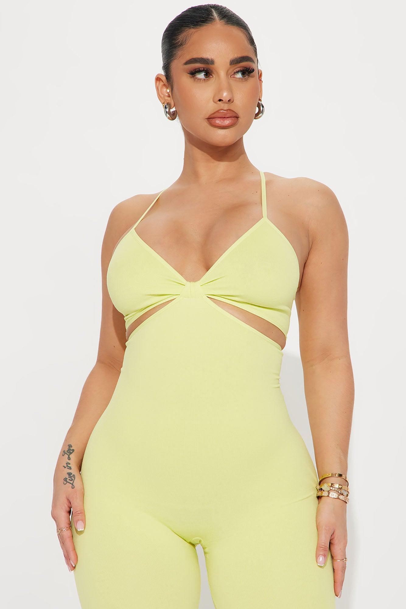 Amelia Seamless Jumpsuit - Lime Product Image