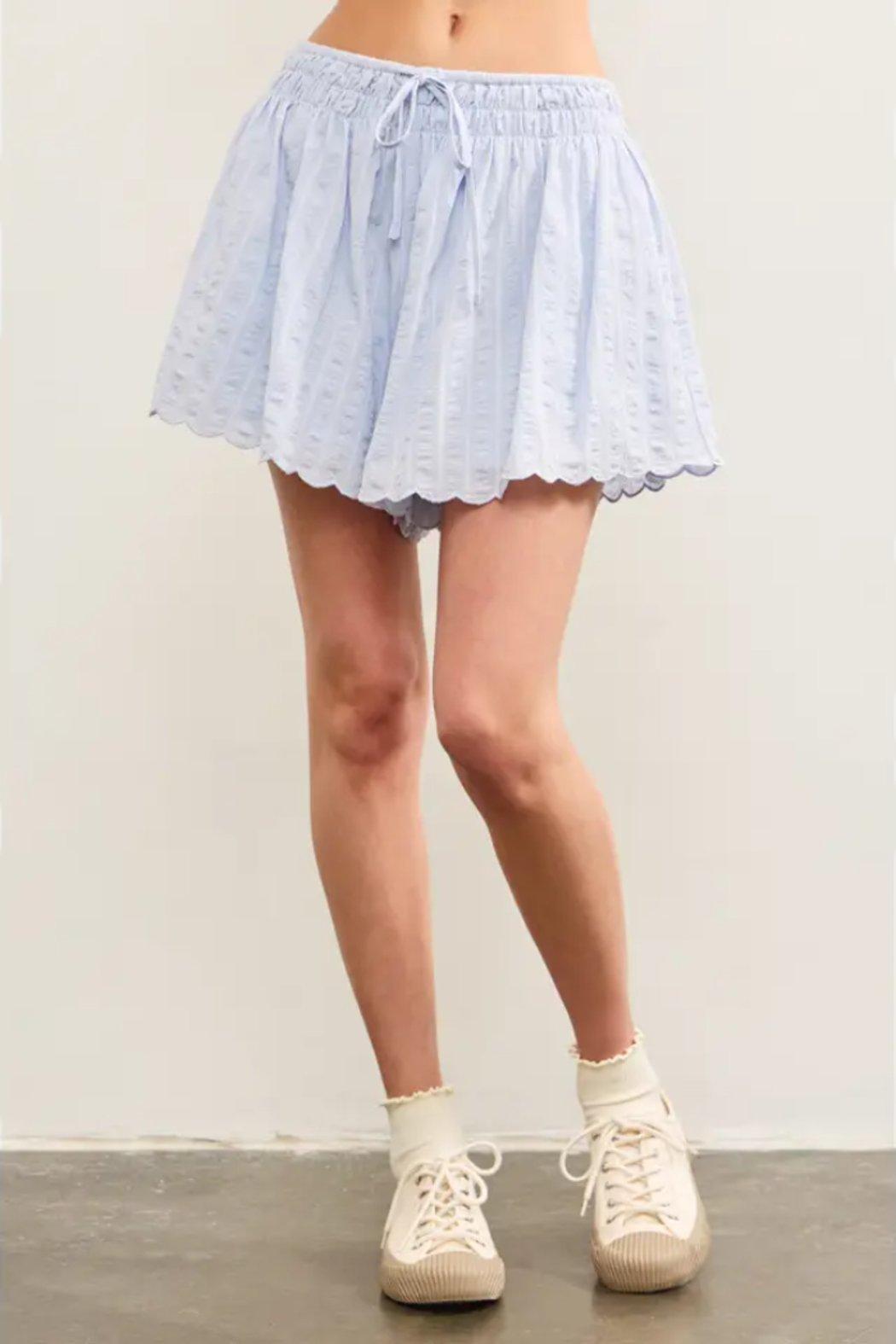 Grace Scalloped Hem Shorts Product Image