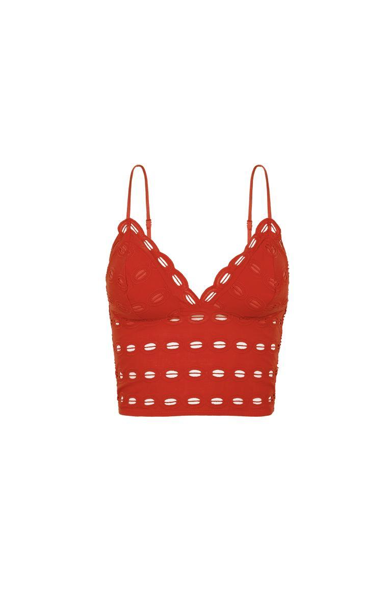Eyelet Raya Top - Ruby Product Image