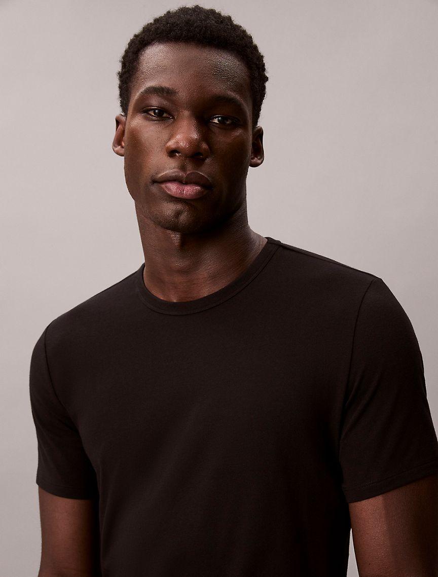 Calvin Klein Mens Cotton Stretch Blend 3-Pack Slim Fit Crewneck T-Shirt Product Image