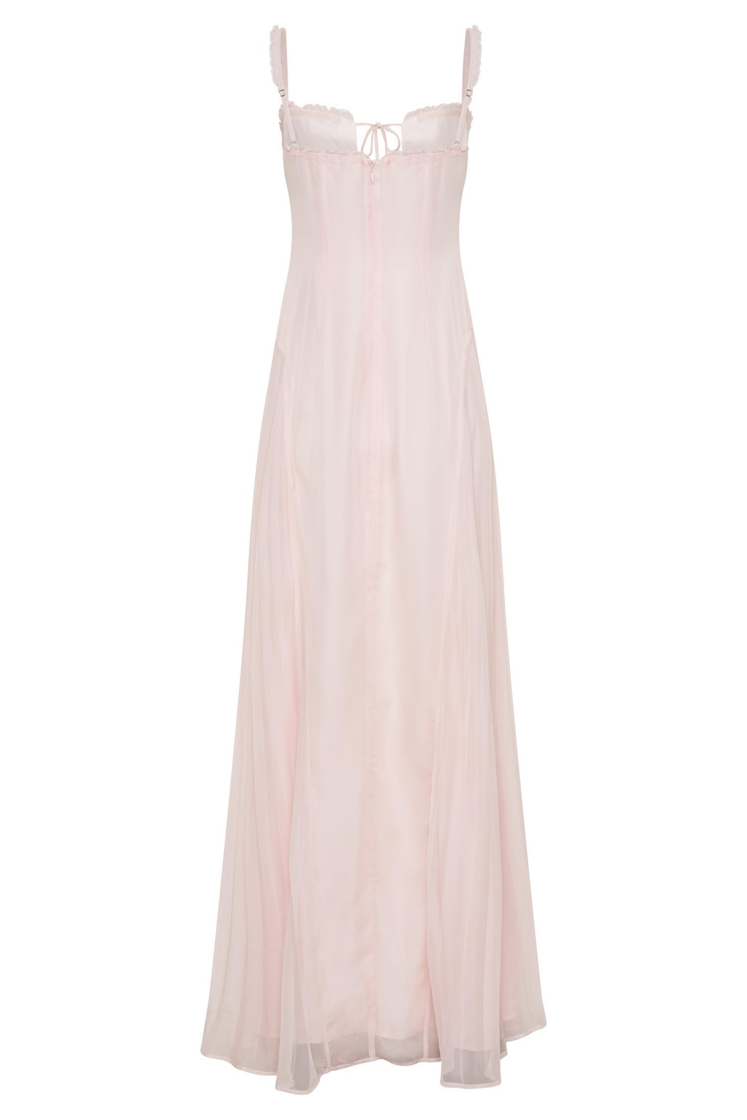 Saira Chiffon Maxi Dress - Powder Pink Product Image