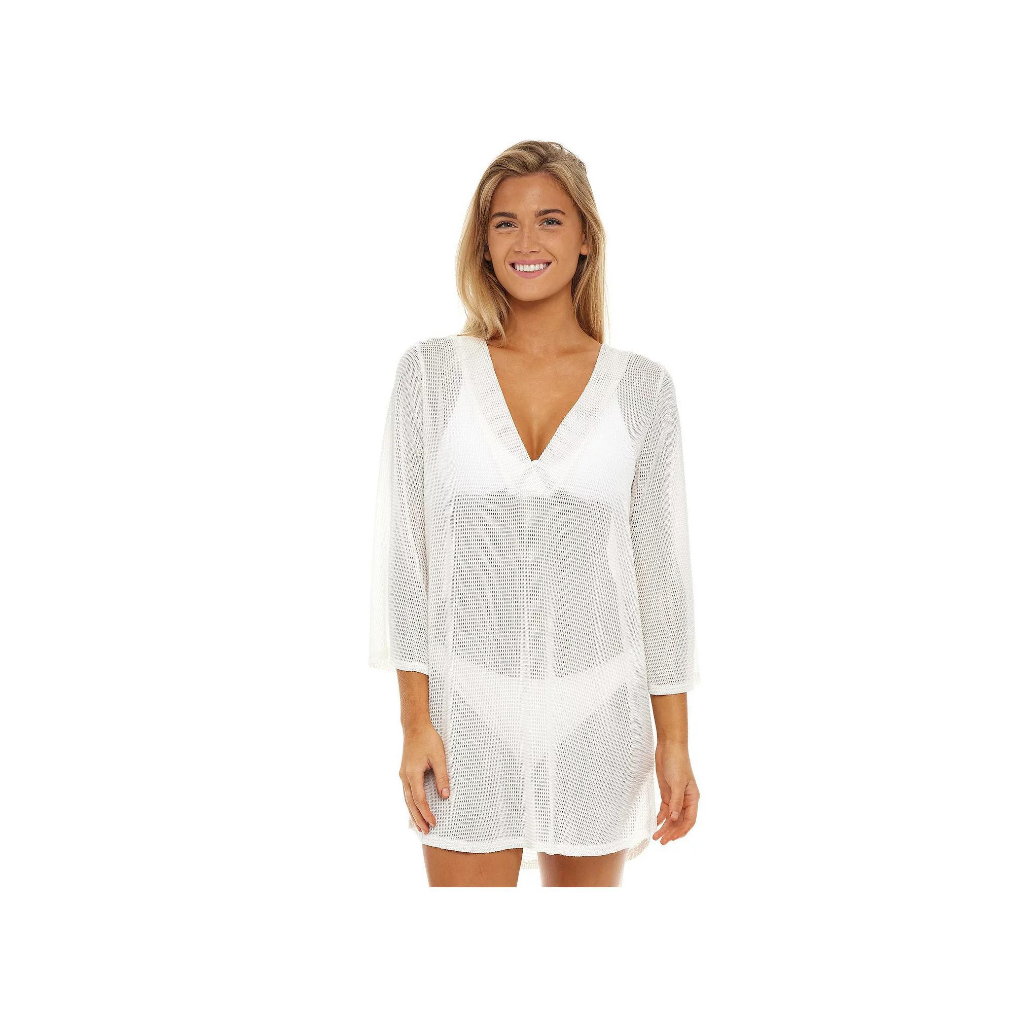 Women's Jordan Taylor Bell-Sleeve Swim Cover-Up Tunic, Size: XL, Pink Product Image