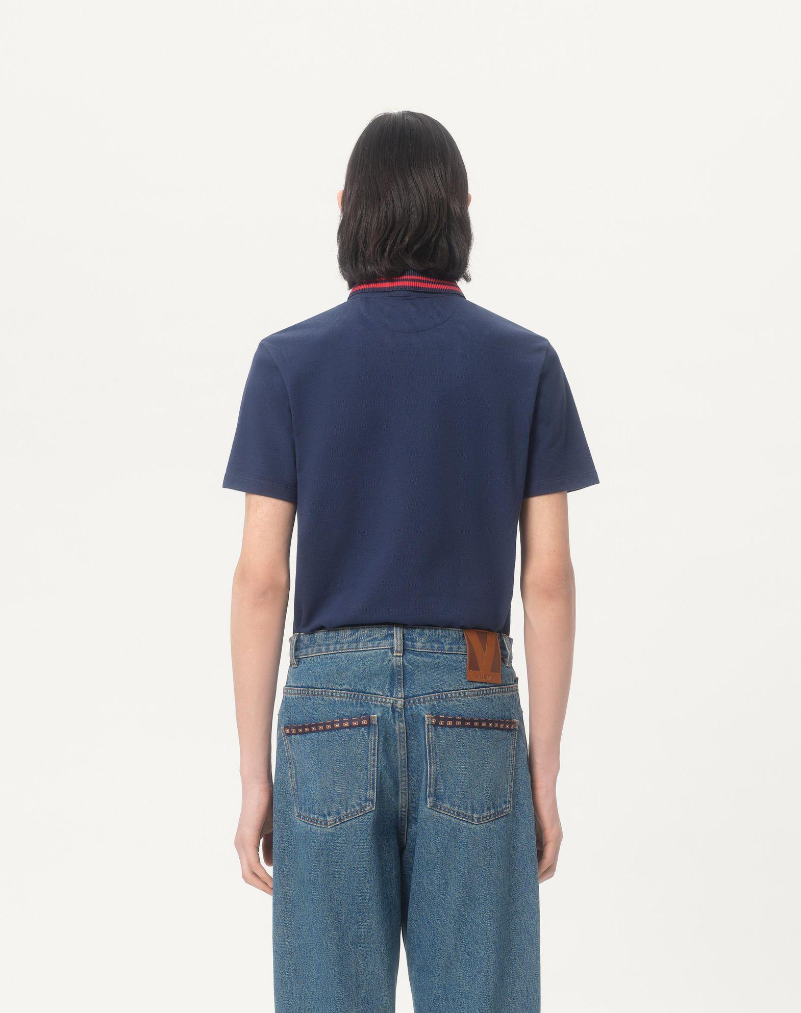 Cotton Piqué Polo Shirt With Vg Embroidery Product Image