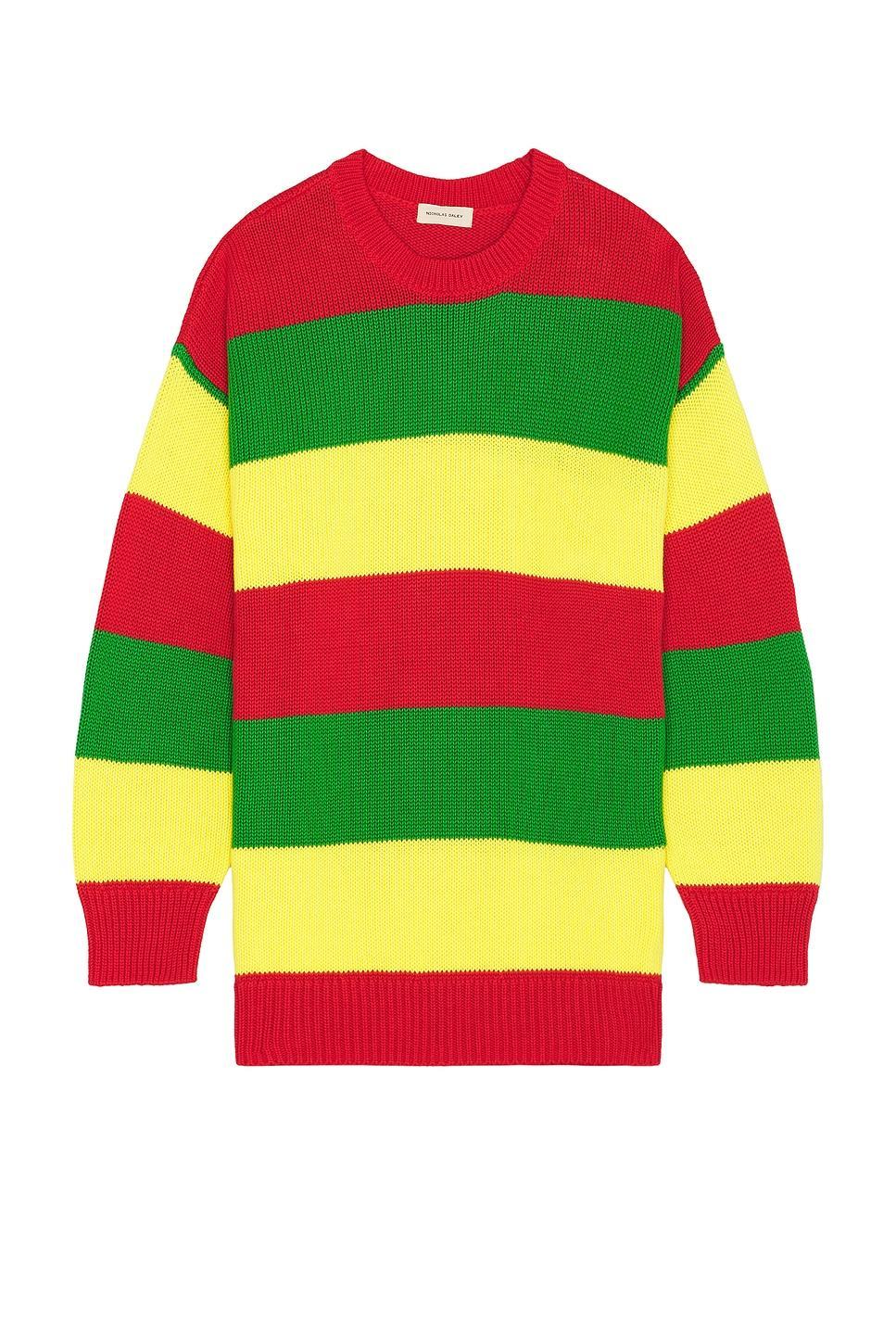 Slygo Stripe Crew Neck Sweater Product Image