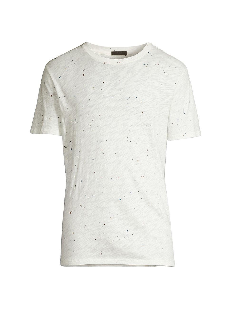 Mens Slub Jersey T-Shirt with Paint Splatter Product Image