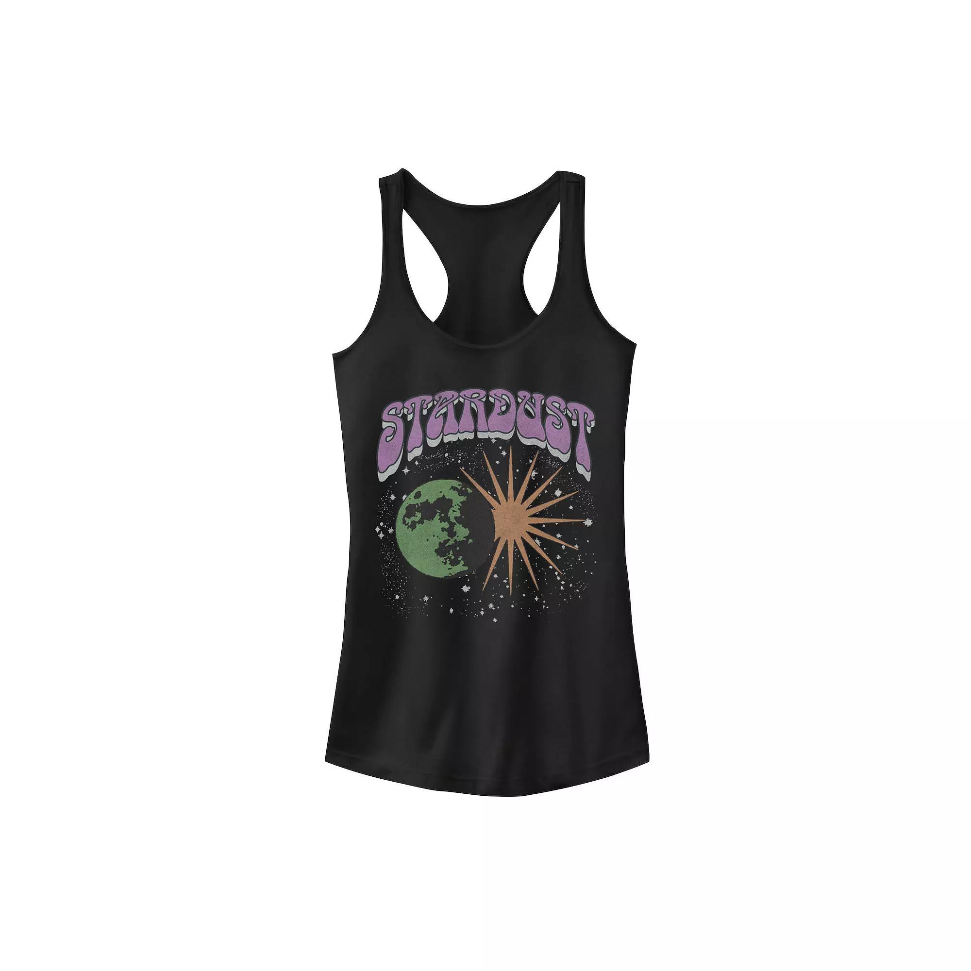 Juniors' Stardust Earth Retro Portrait Graphic Tank Top, Girl's, Size: XS, Black Product Image