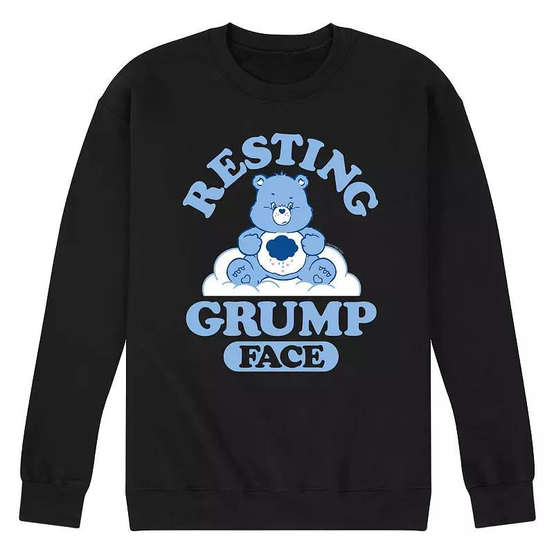 Mens Care Bears Resting Grump Face Fleece Sweatshirt Blue Product Image