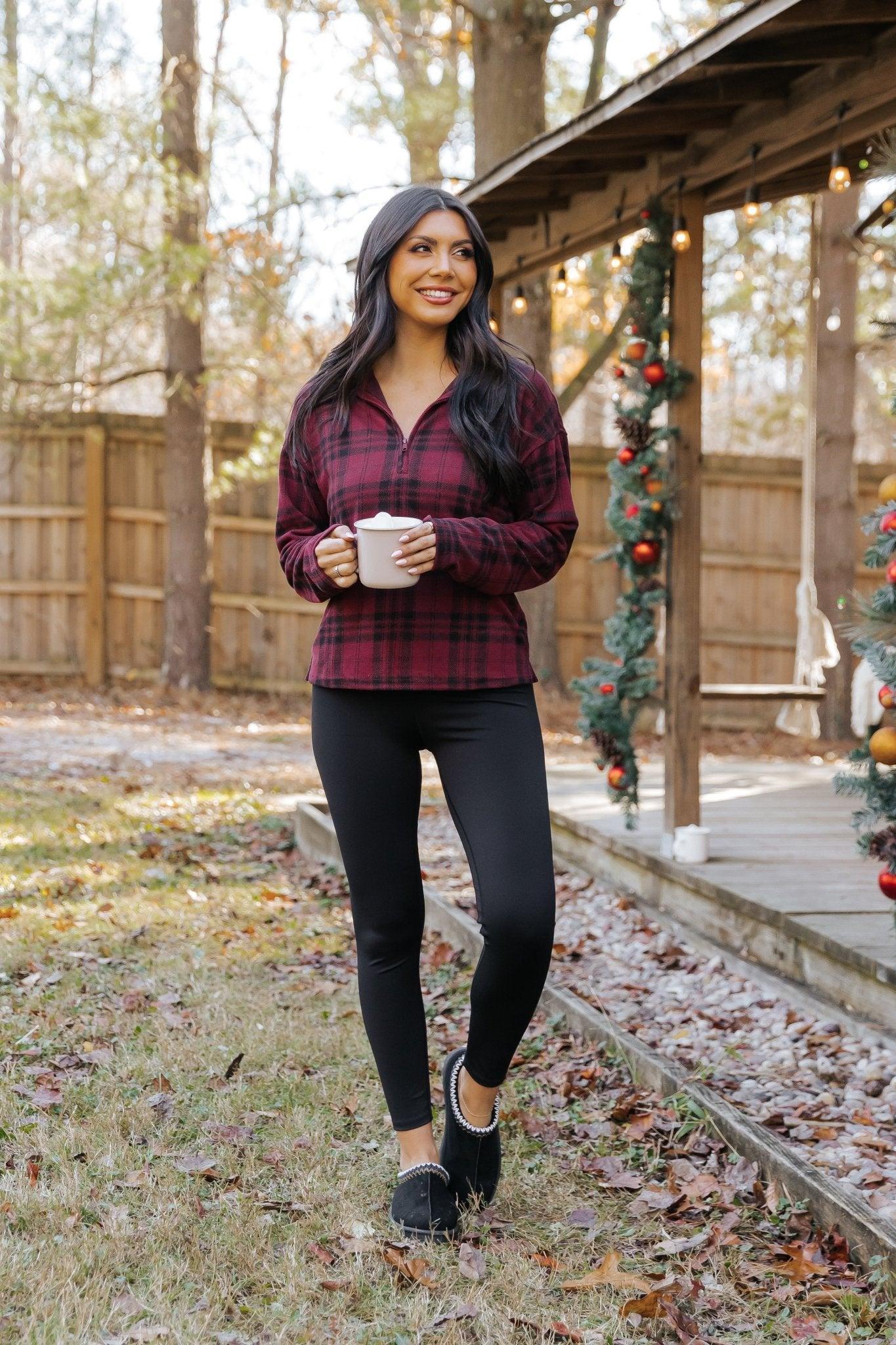 Thread and Supply Amani Plaid Zip Pullover - FINAL SALE Product Image