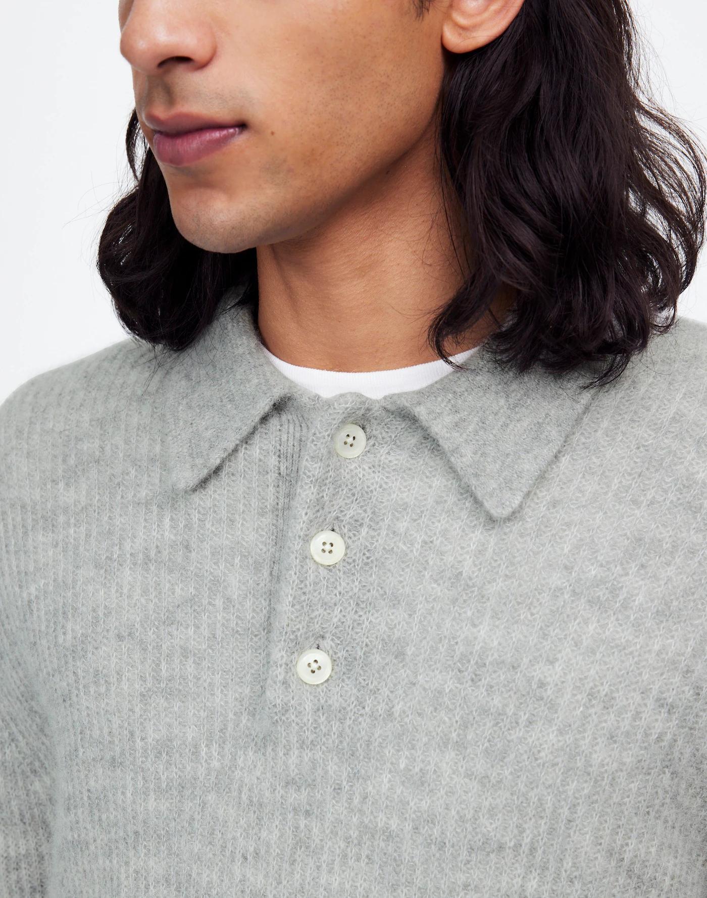 Alpaca-Blend Sweater Polo Shirt Product Image