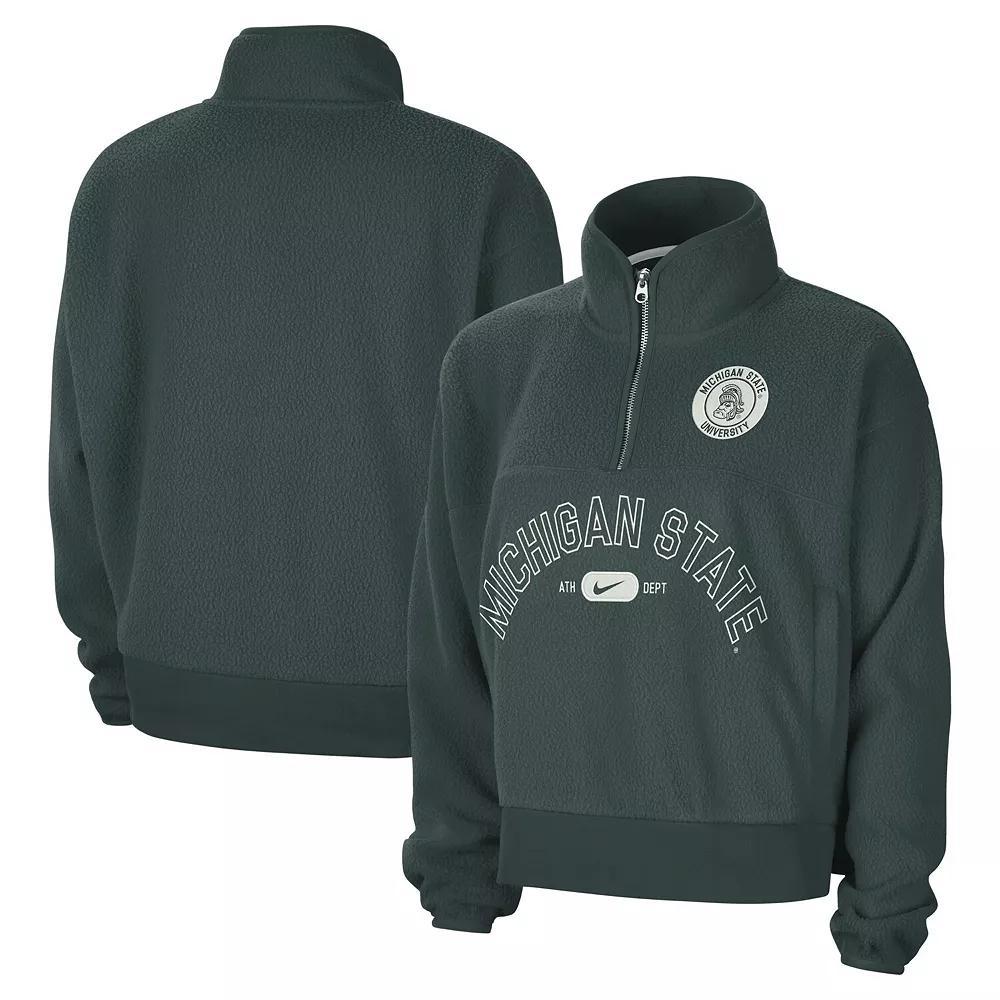 Women's Nike Green Michigan State Spartans Fly Fleece Quarter-Zip Jacket, Size: Medium Product Image