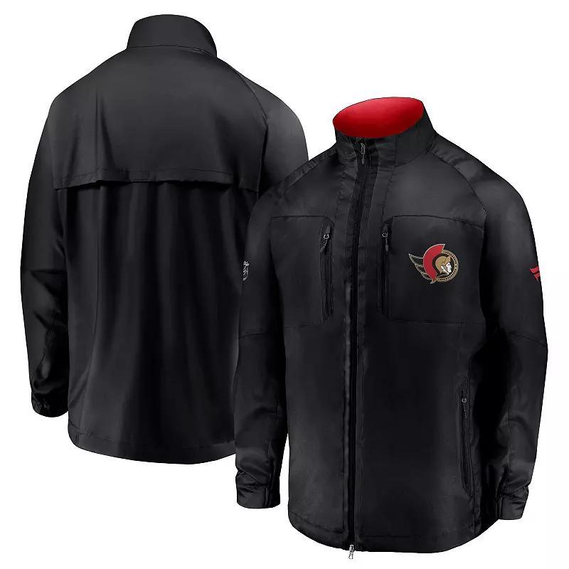 Men's Fanatics Black Ottawa Senators Authentic Pro Locker Room Rink Raglan Full-Zip Jacket, Size: 3XL, Sen Black Product Image