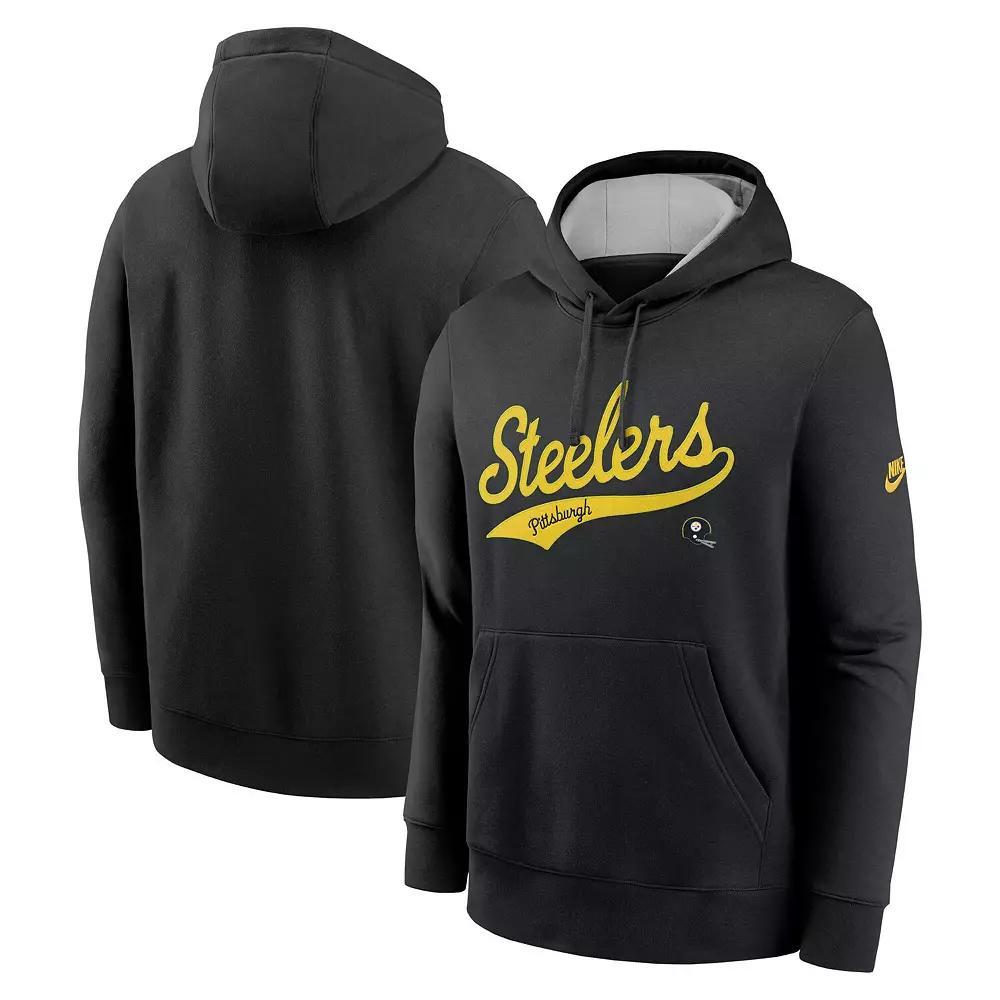 Men's Nike Black Pittsburgh Steelers Rewind Club Logo Pullover Hoodie, Size: Medium Product Image