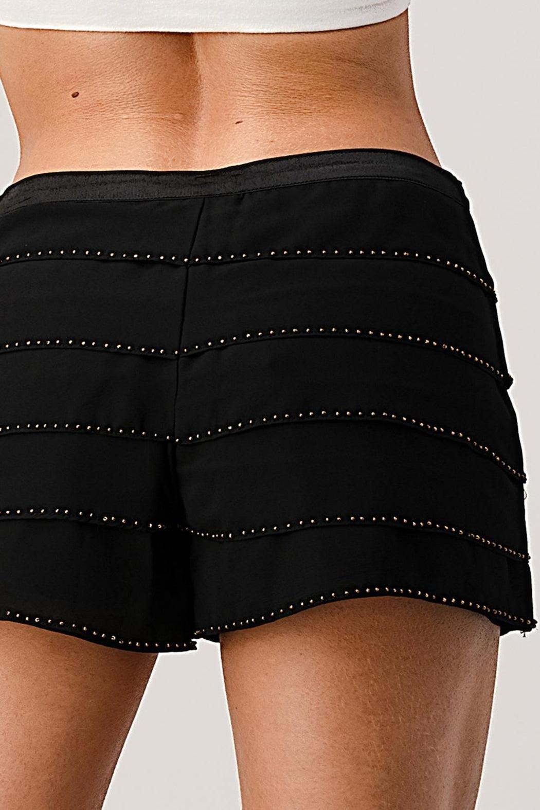 Beaded Scallop Layered Hem Shorts Crepe Georgette Product Image