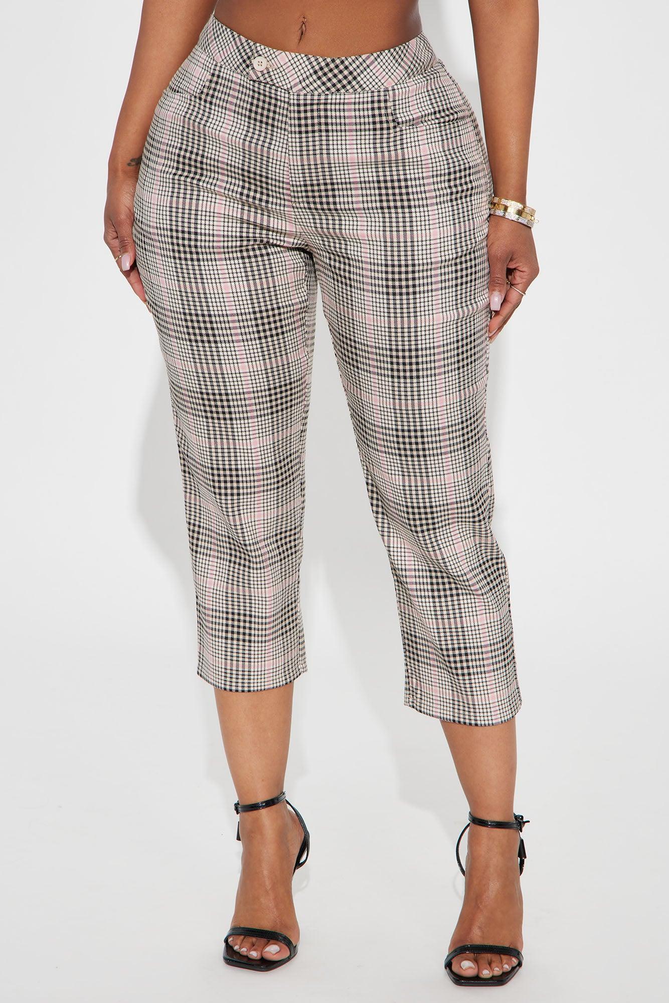 Business As Usual Plaid Capri Pant - Mauve Product Image