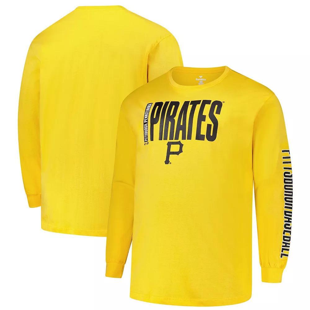 Men's Profile Gold Pittsburgh Pirates Big & Tall Two-Hit Graphic Long Sleeve T-Shirt, Size: 3XB Product Image