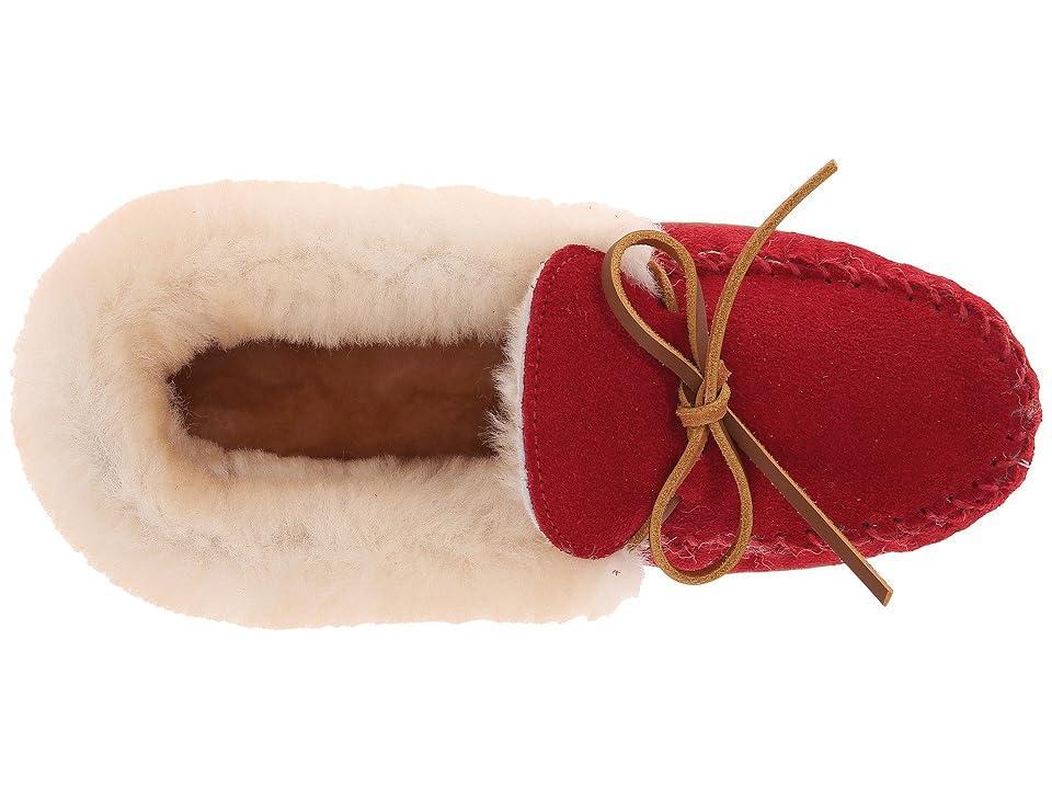Minnetonka Alpine Bow Detail Suede Sheepskin Slippers Product Image