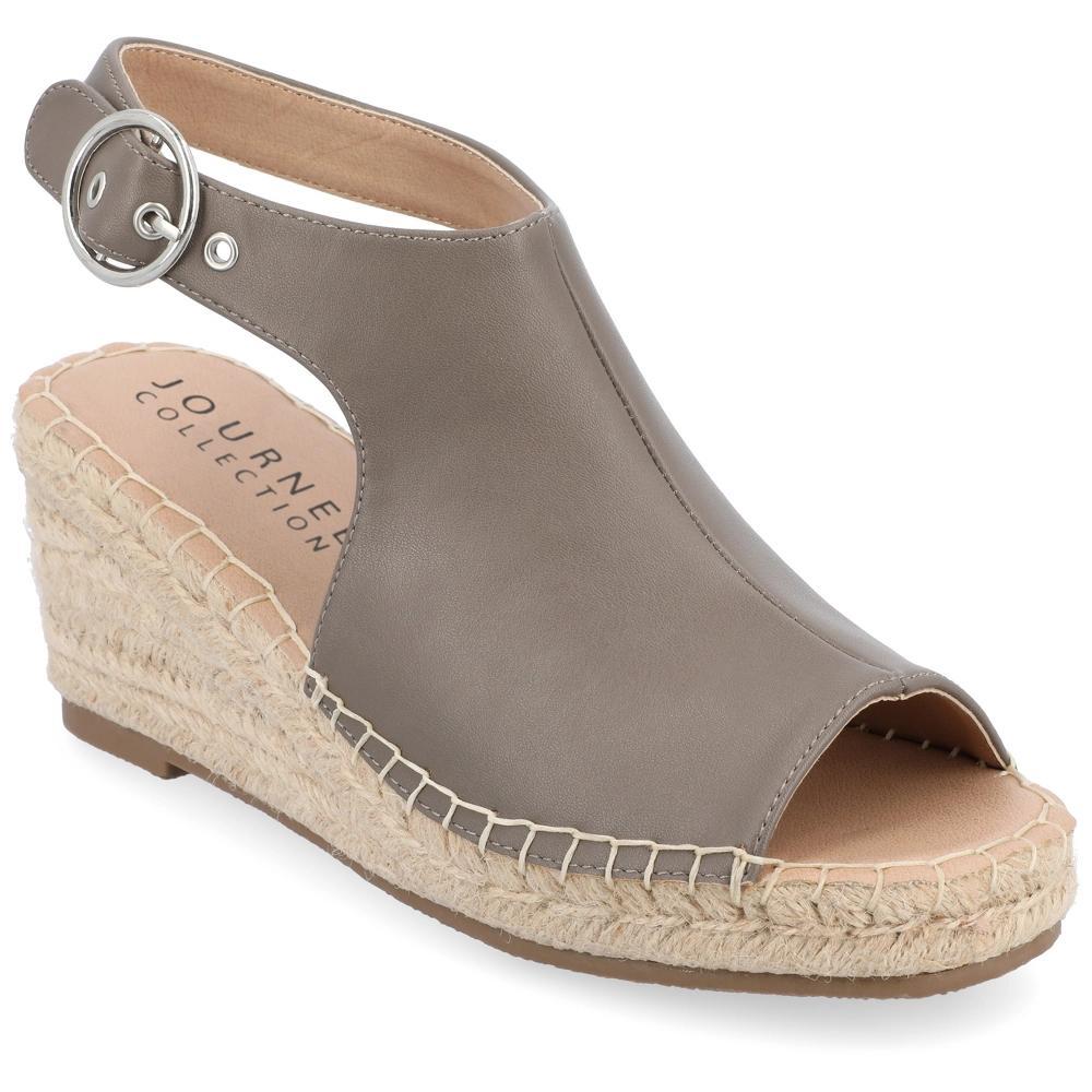 Journee Crew Womens Espadrille Wedges Brown Product Image